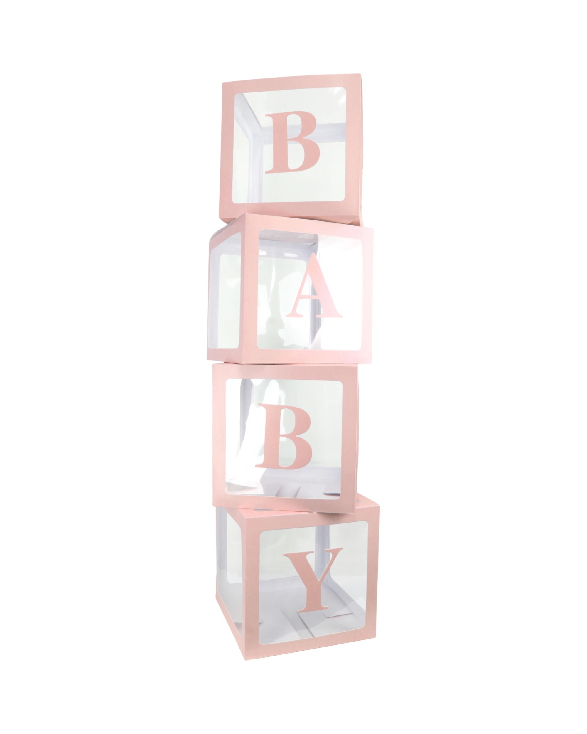 1 Partyrama Pastel Pink Balloon Boxes with Baby Letters 30cm - Pink, 1 of 1