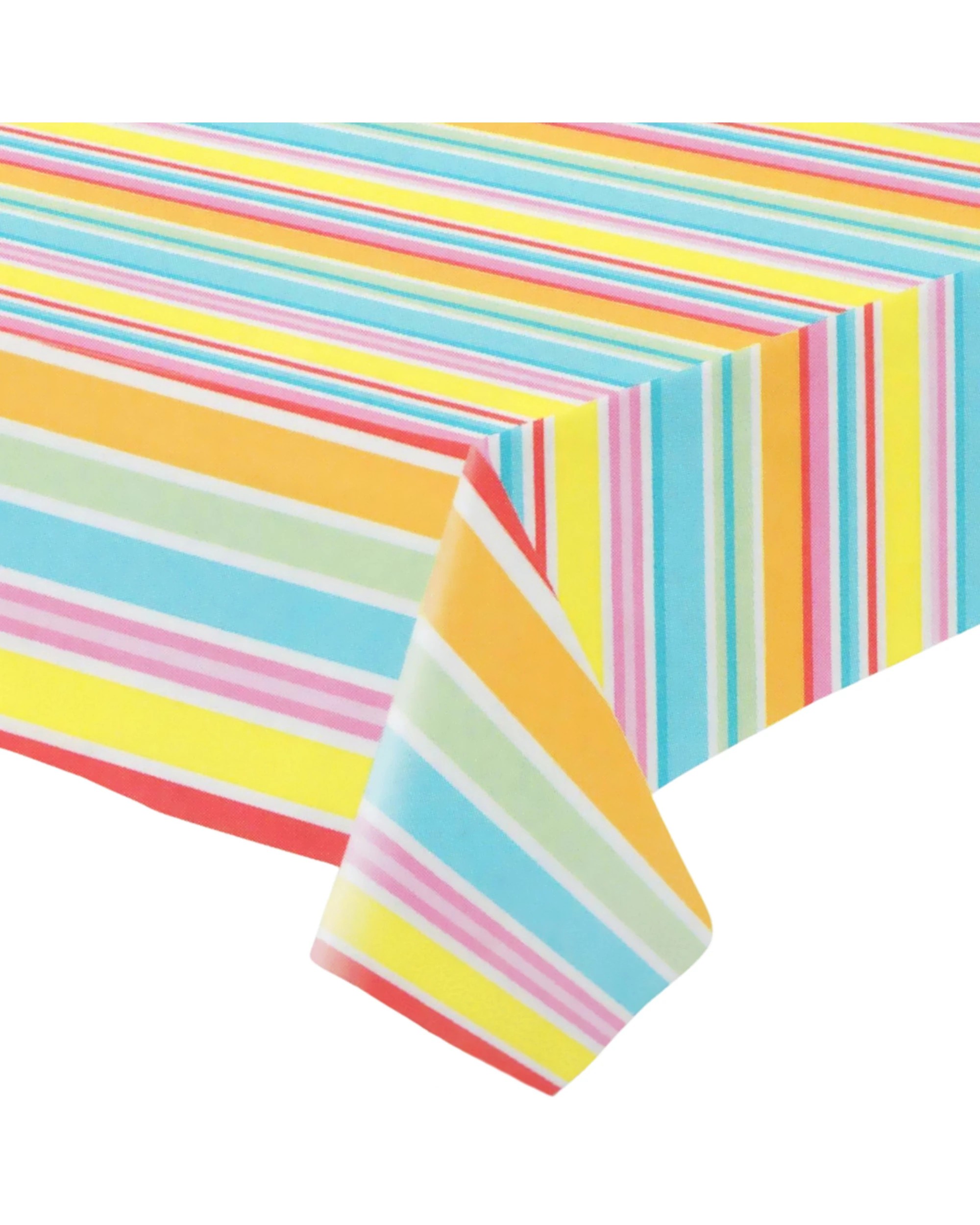 1 Amscan Summer Stripes Flannel Backed Tablecloth - Assorted, 1 of 3