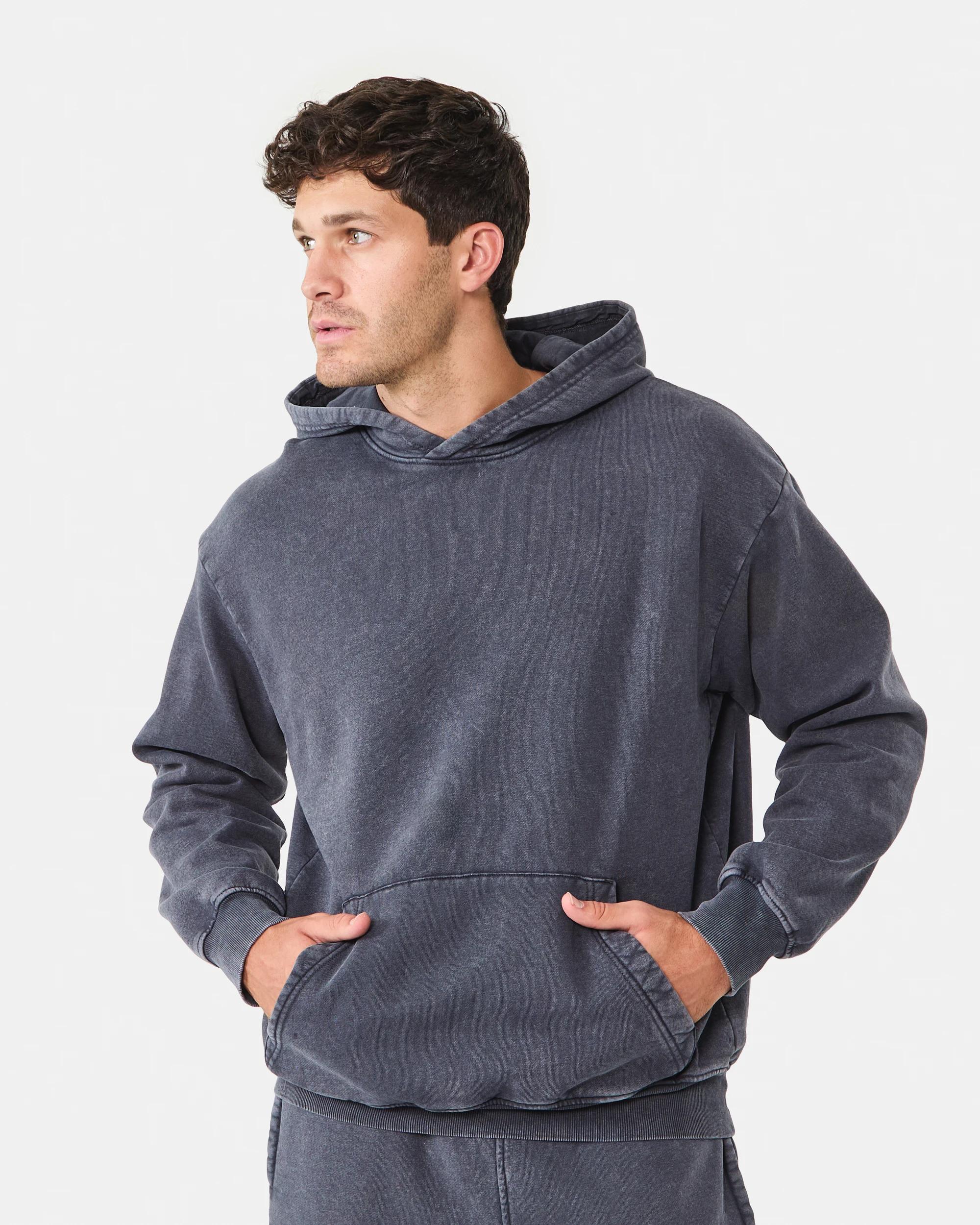 1 Garment Dyed Hoodie Gry Lava, 1 of 8