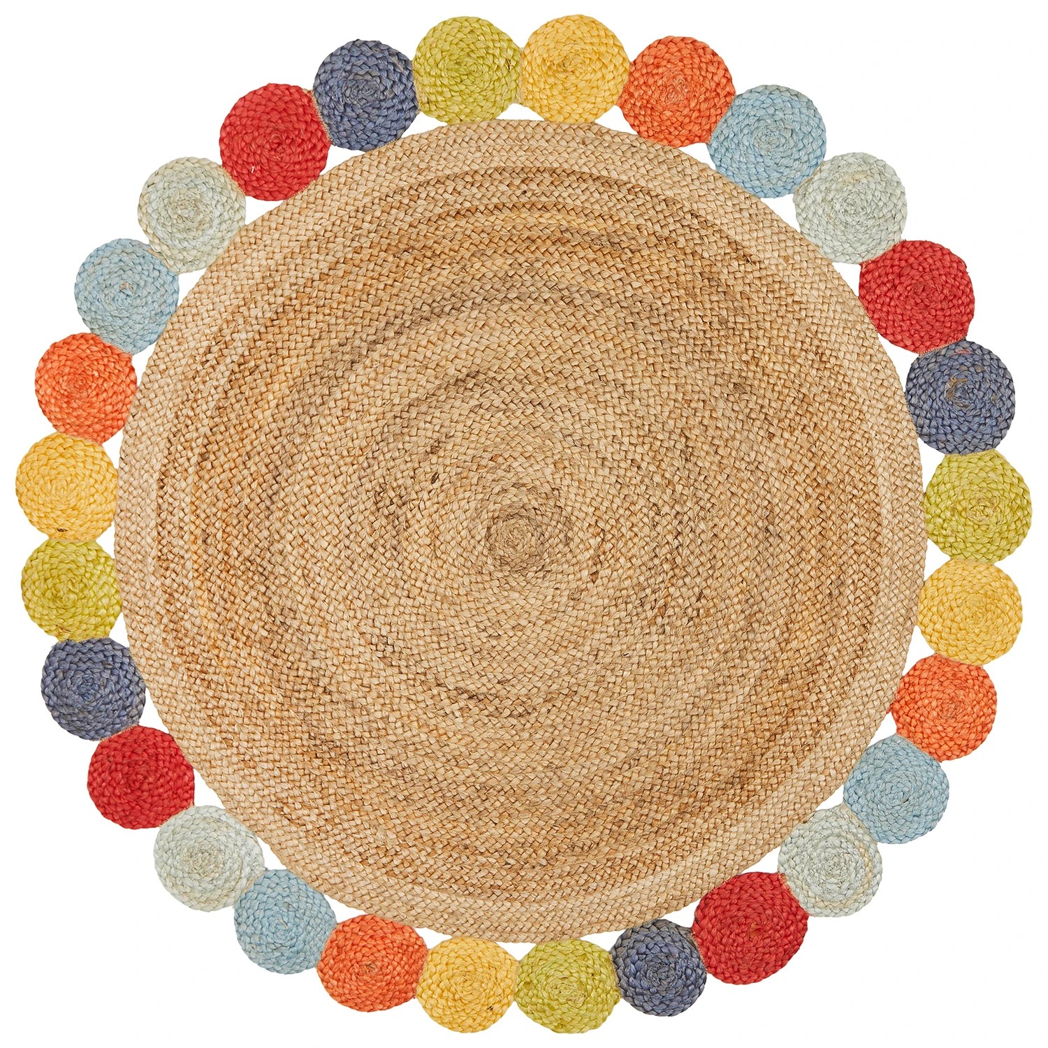 2 Common Ground Rugs Solace Tutti 150x150cm - Small Round Handwoven Jute Rug - Natural, 2 of 6