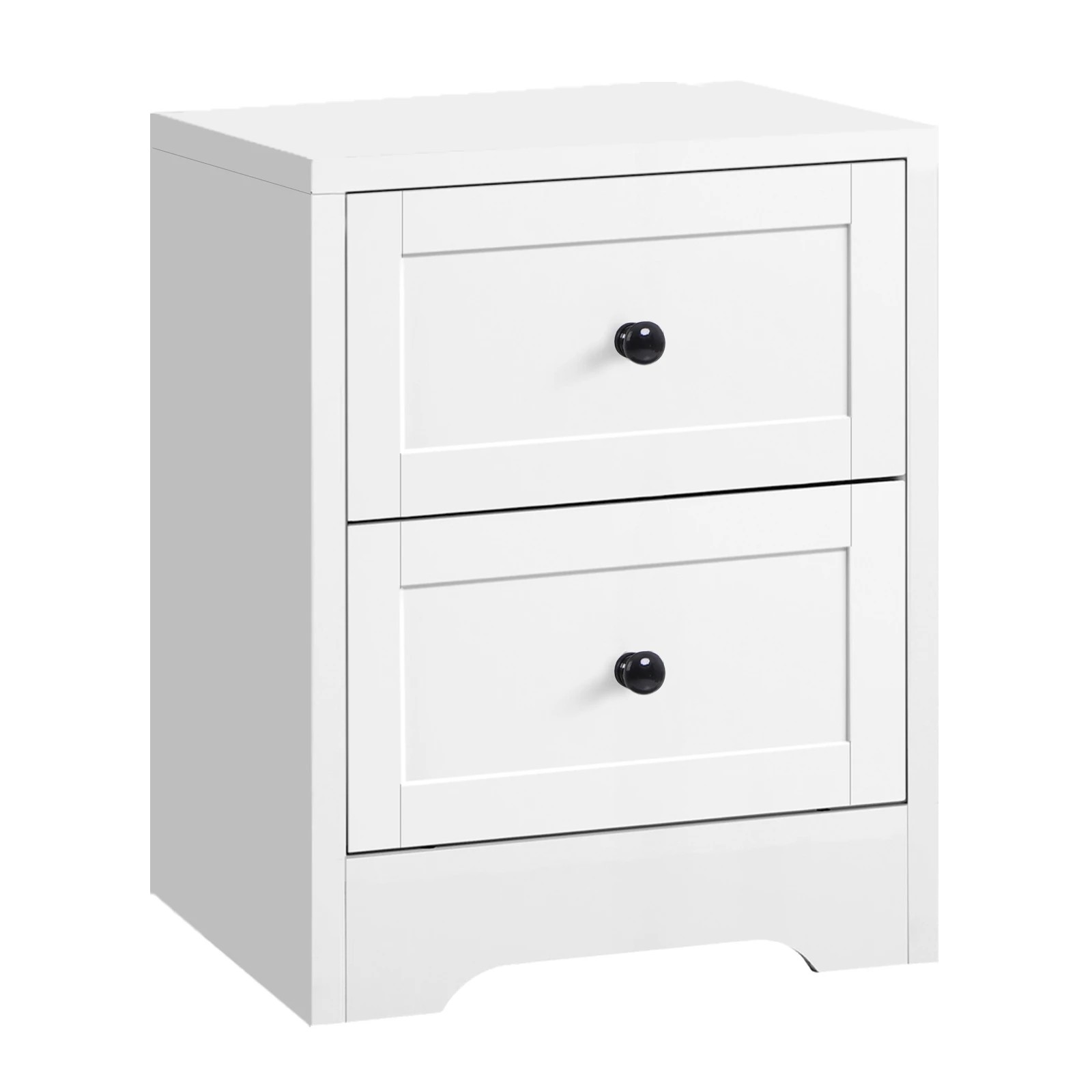 3 Alfordson 2x Bedside Table Hamptons Nightstand Storage Side End Cabinet - White, 3 of 9