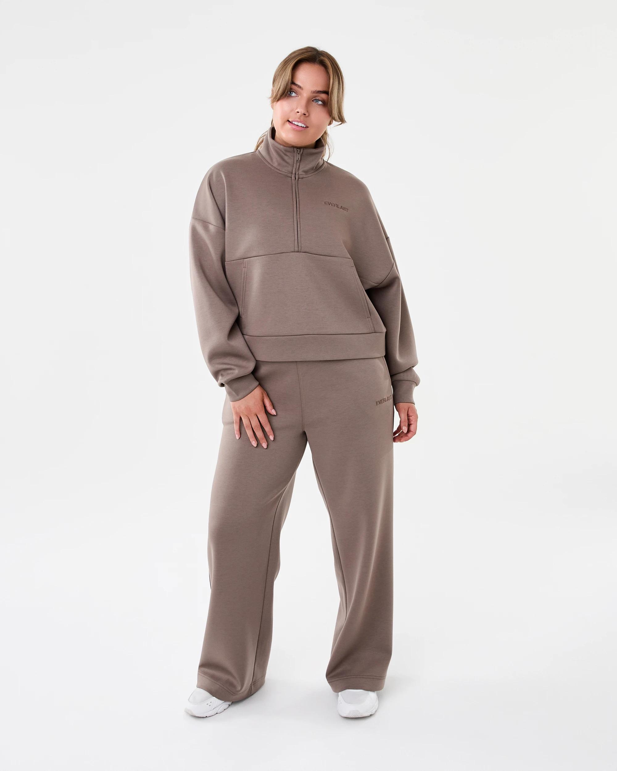 7 Everlast Womens Evercomfort Wide Leg Trackpants Mushroom, 7 of 7