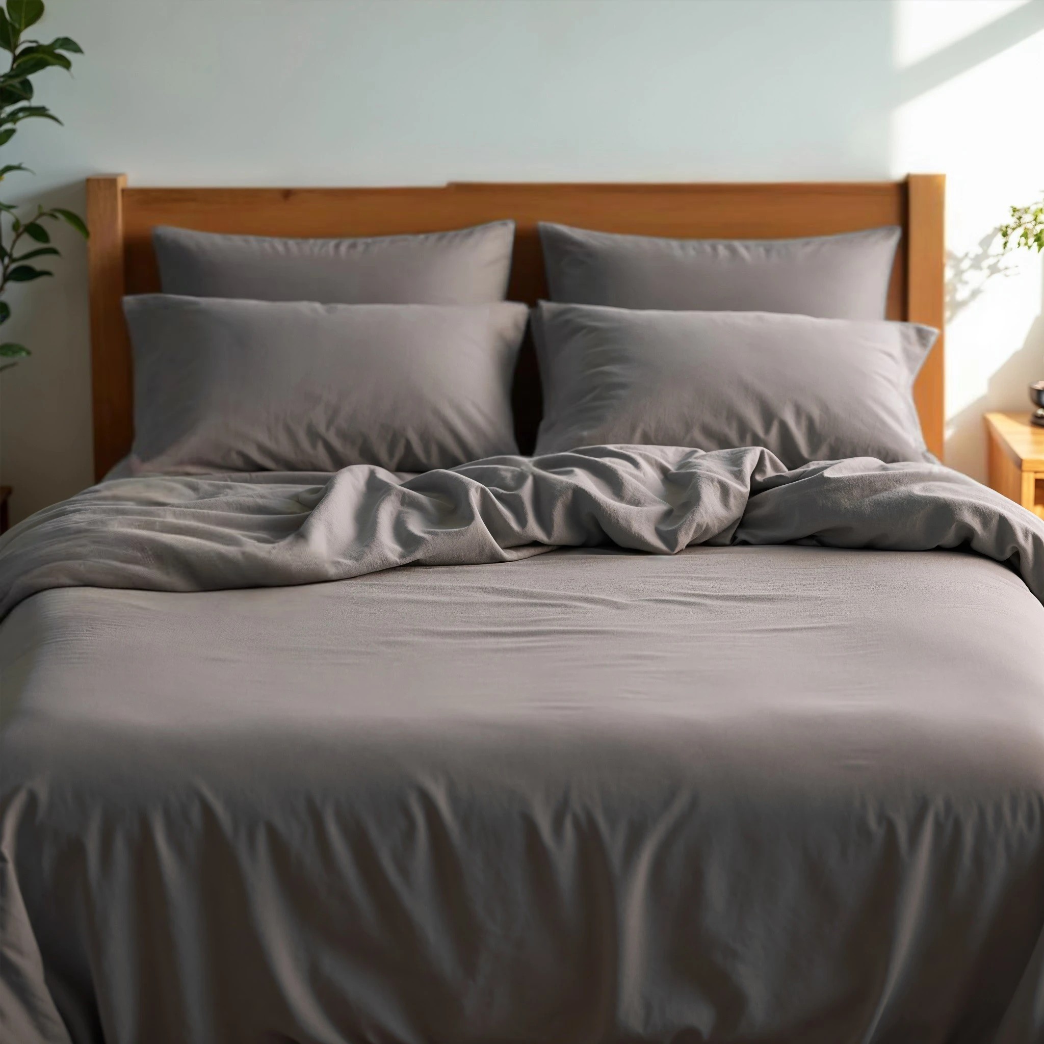 2 Royal Comfort 1200 Thread Count Sheet Set 4 Piece Ultra Soft Touch Bedding - Queen Bed - Charcoal, 2 of 4