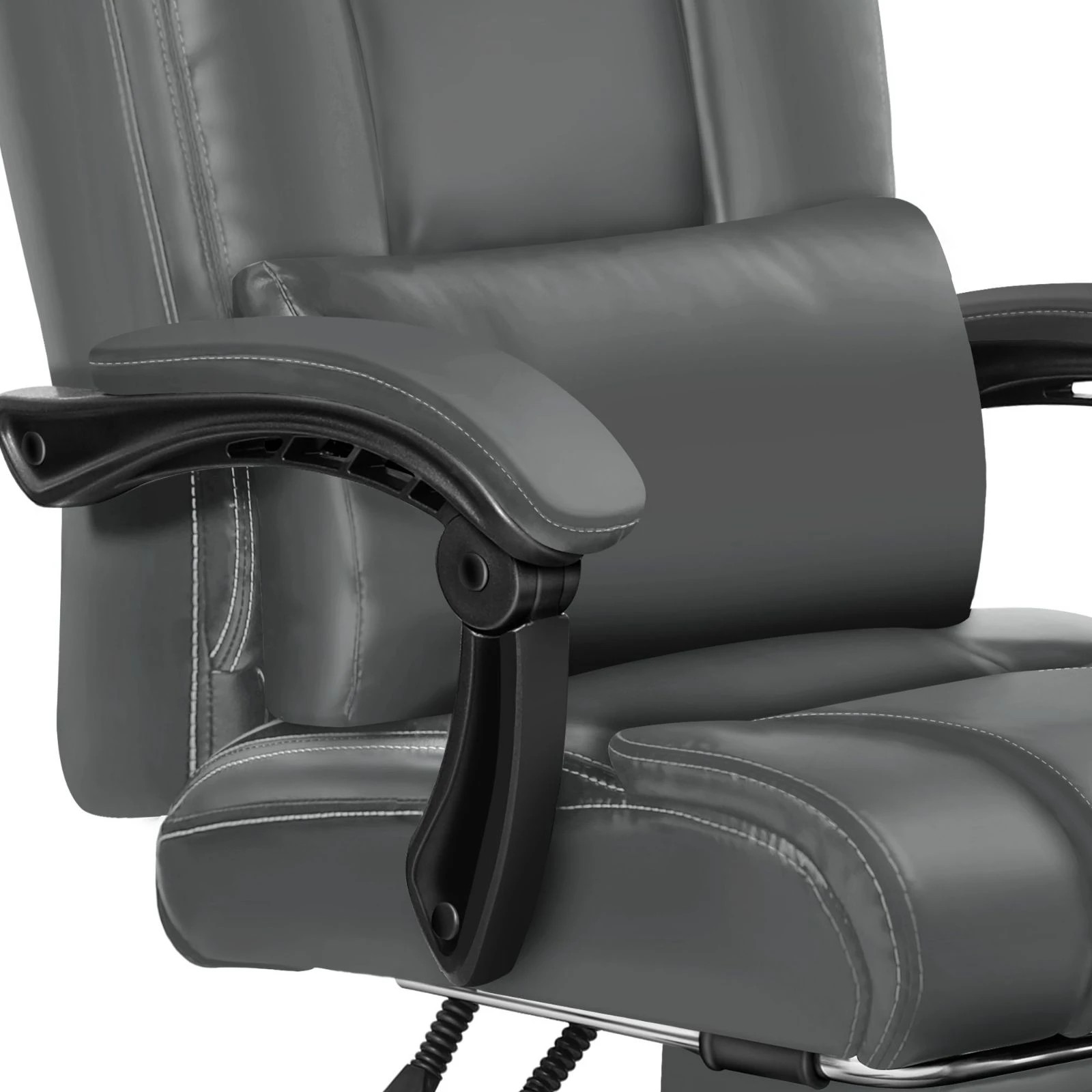8 Alfordson Office Chair Executive Computer Gaming PU Leather Seat Recliner - Grey, 8 of 10