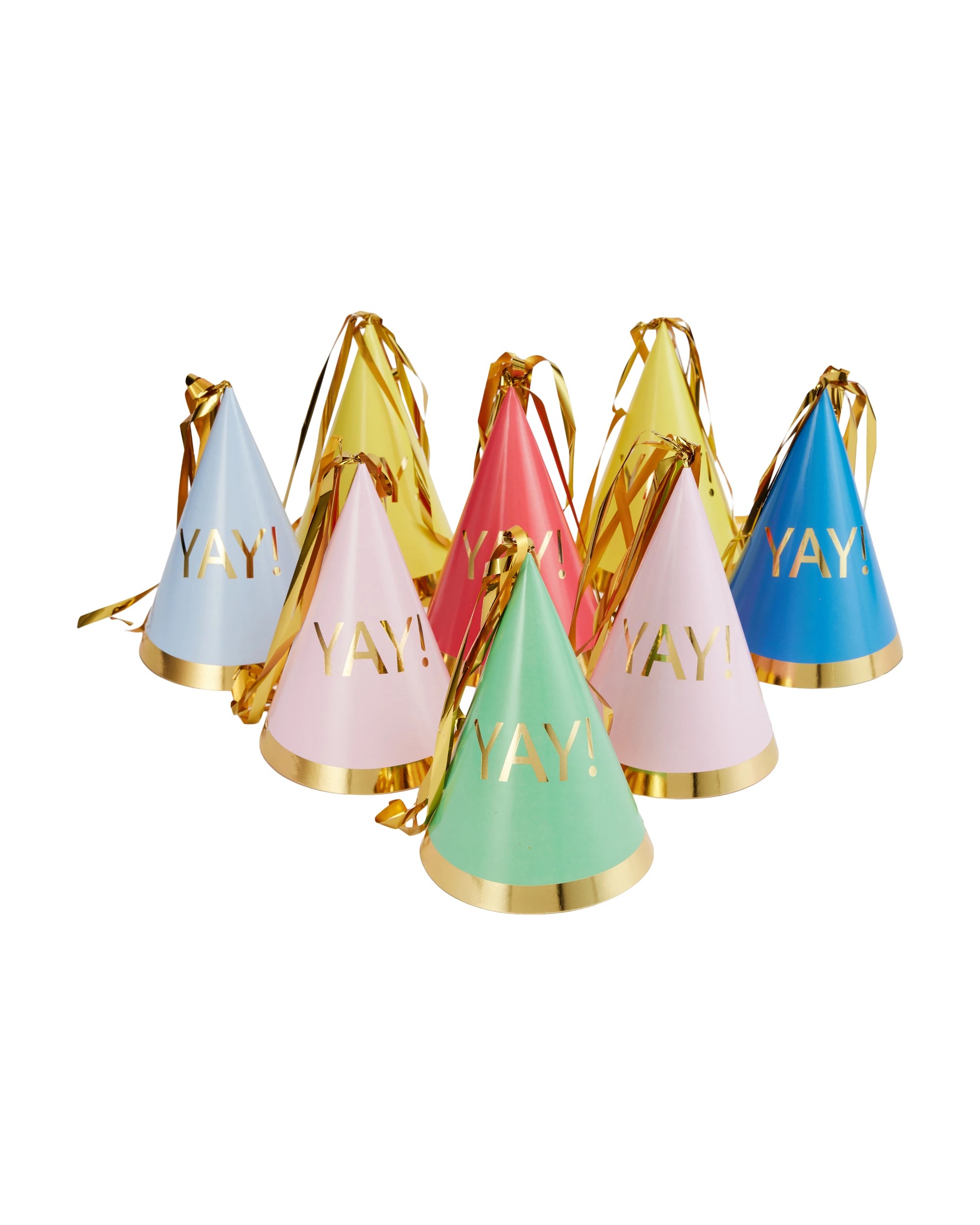 1 8 Piece Bright Party Hats, 1 of 3