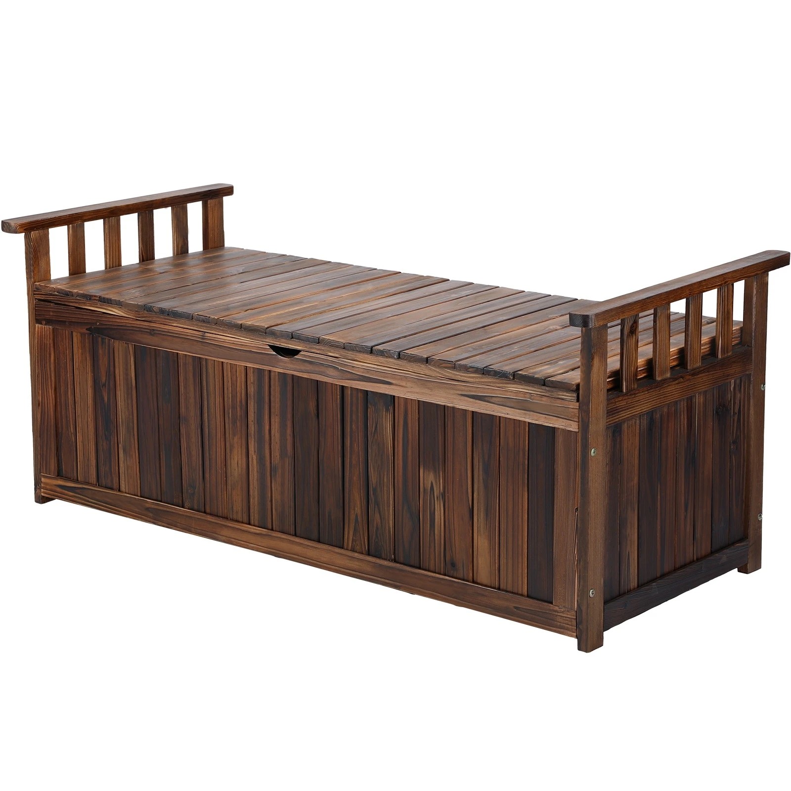 1 Livsip Outdoor Storage Box Garden Bench Wooden Chest Tool Container Cabinet XL - Charcoal, 1 of 7