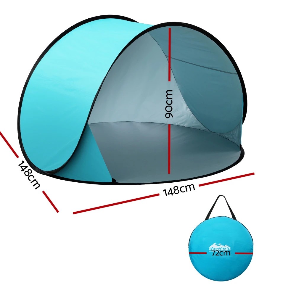 2 Weisshorn Pop Up Beach Tent Camping Hiking Portable Sun Shade Shelter Fishing - Blue, 2 of 6