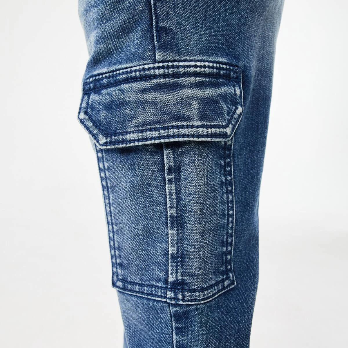 5 Denim Cargo Pants DARK WASH, 5 of 9