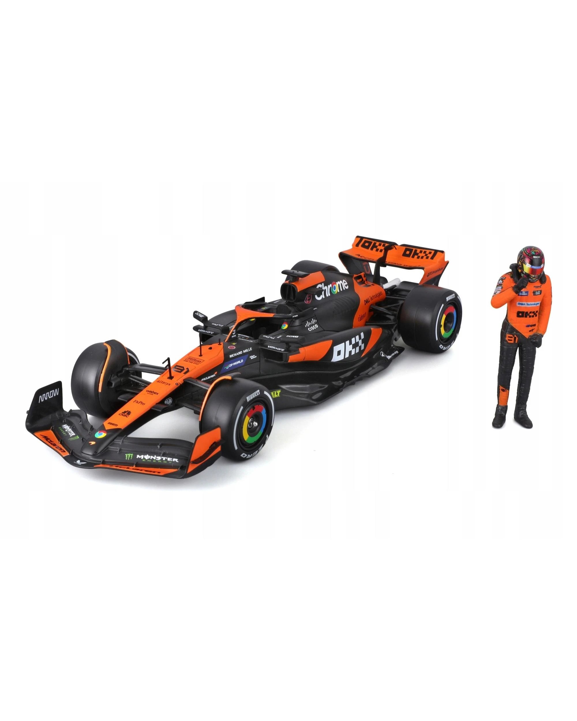 2 Bburago Formula Racing 2024 F-1 McLaren MCL38 with #81 Oscar Piastri Figurine 1:24 Scale Diecast Vehicle, 2 of 7