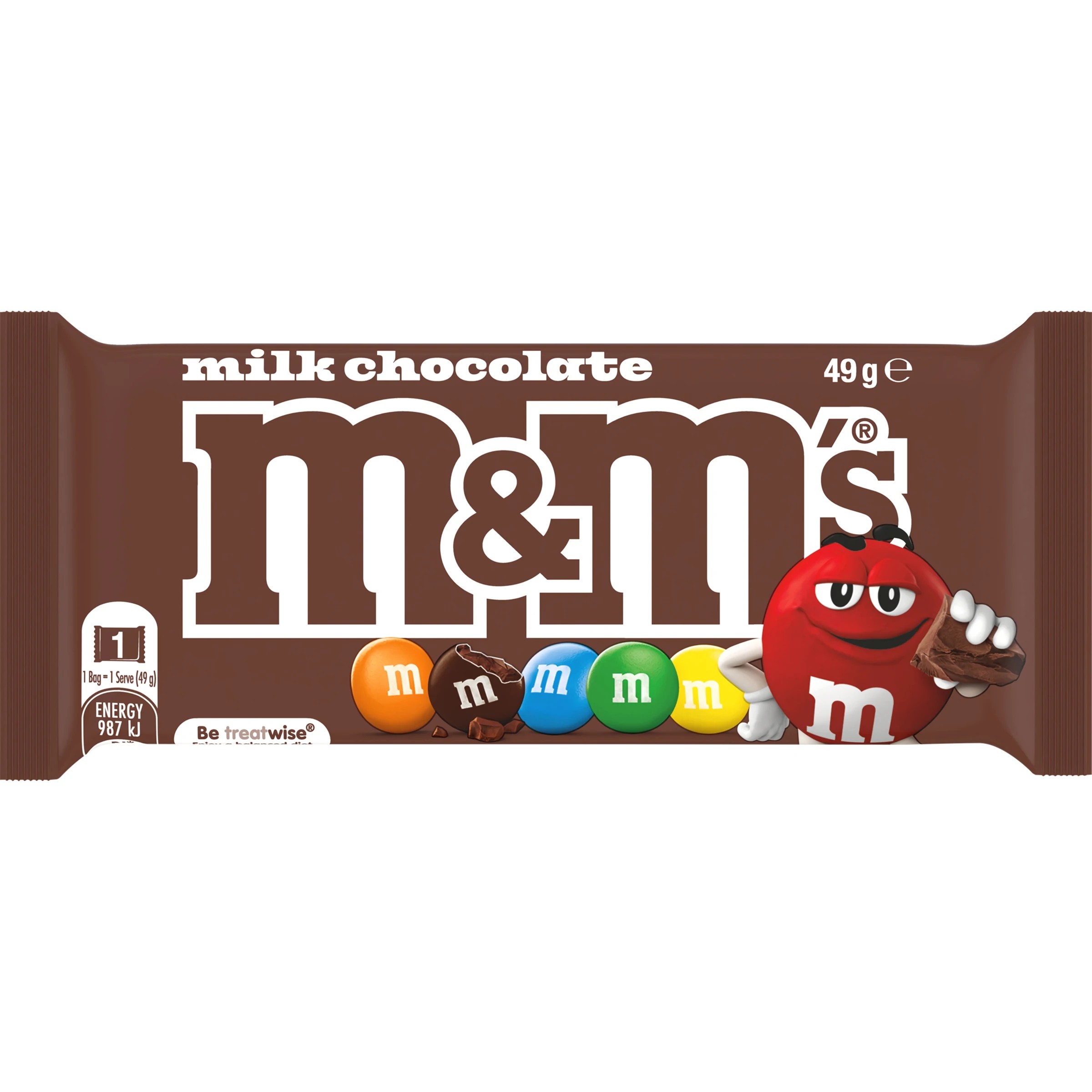 1 M&M's Milk Chocolate Singles Bag 49g, 1 of 6