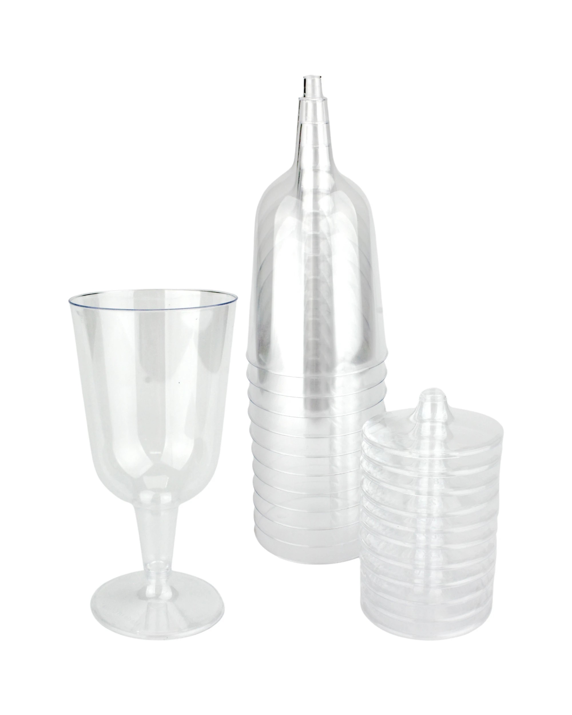1 Alpen Clear Plastic Reusable Wine Glasses Pack of 12, 1 of 3