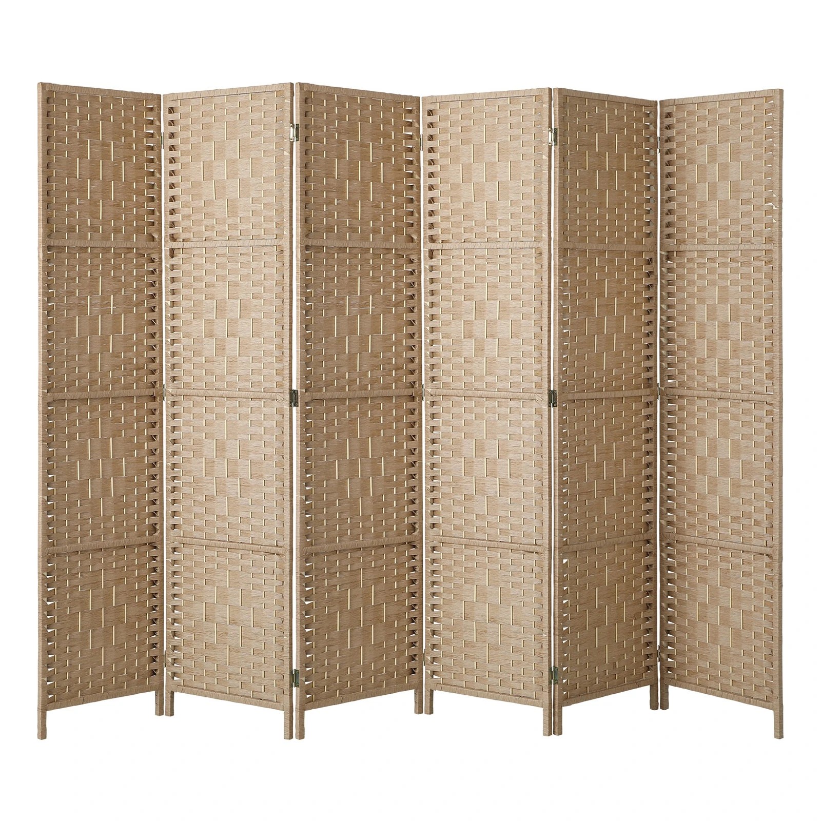 8 Oikiture 6 Panel Room Divider Screen Privacy Dividers - Natural, 8 of 10