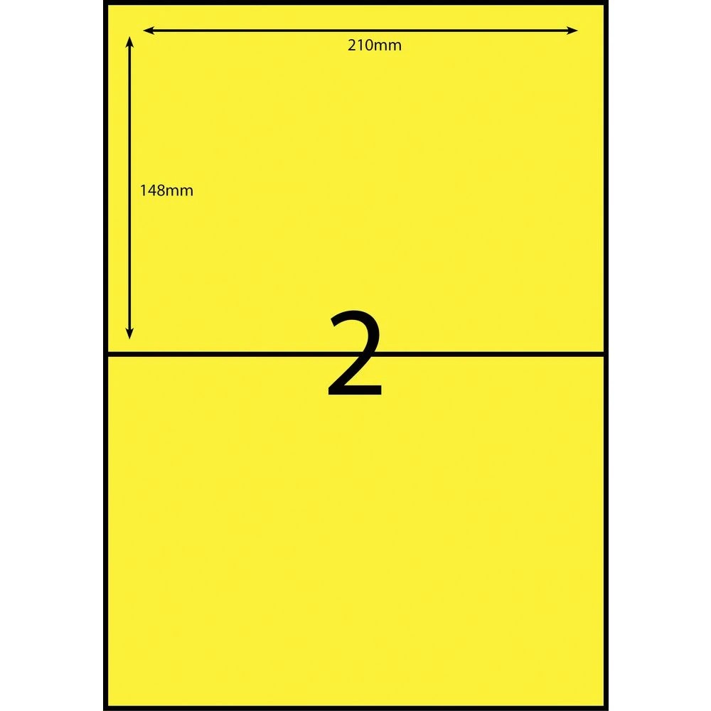 2 Stock Forms Australia 2UP Inkjet Laser Label Yellow 100 Sheet, 2 of 2