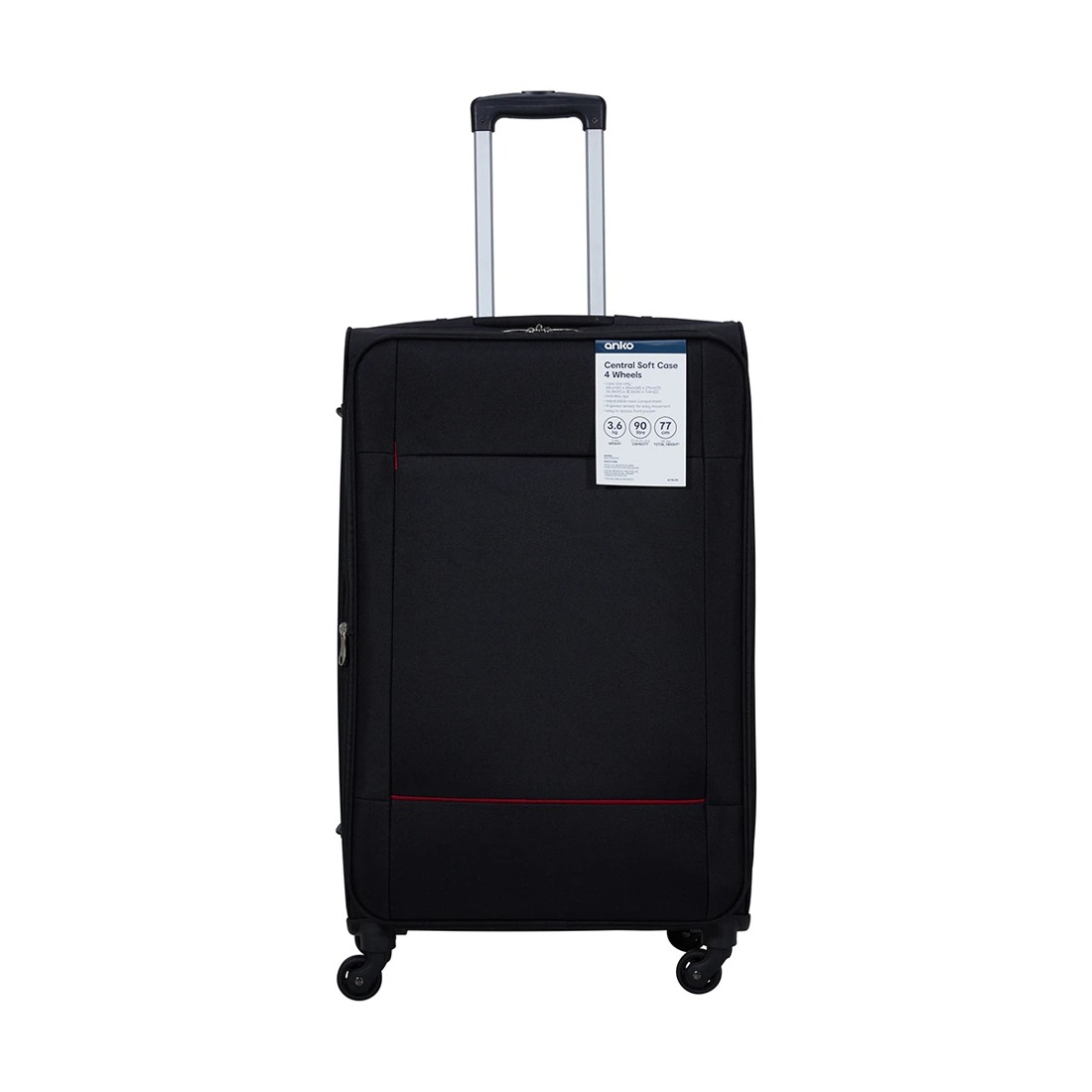 8 68cm 4 Wheels Central Soft Case - Black, 8 of 8