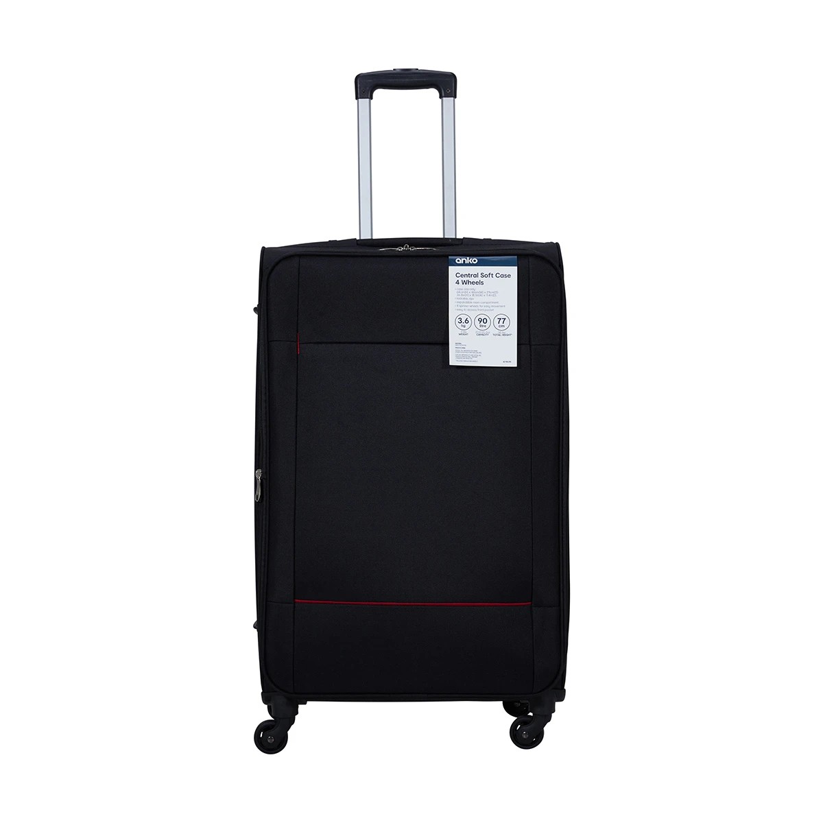 8 68cm 4 Wheels Central Soft Case - Black, 8 of 8