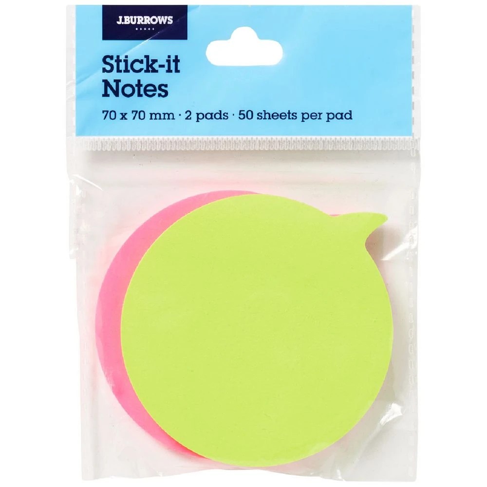 1 J.Burrows Stick-It Notes 70x70mm Dialogue Bubbles 2 Pack, 1 of 2