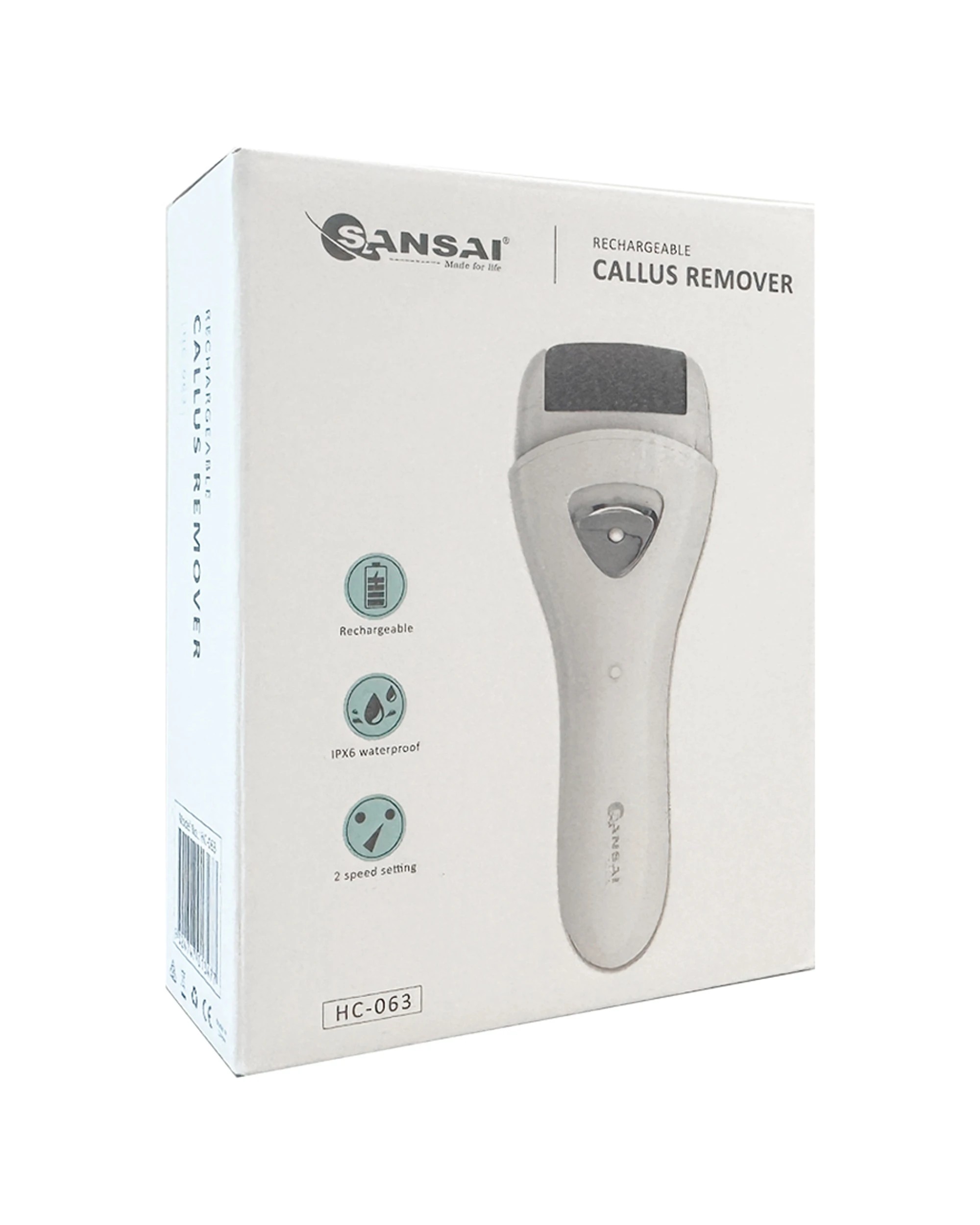 2 Sansai Rechargeable Wireless Foot Scrubber Callus Remover With 3 Roller Heads - Multi, 2 of 3