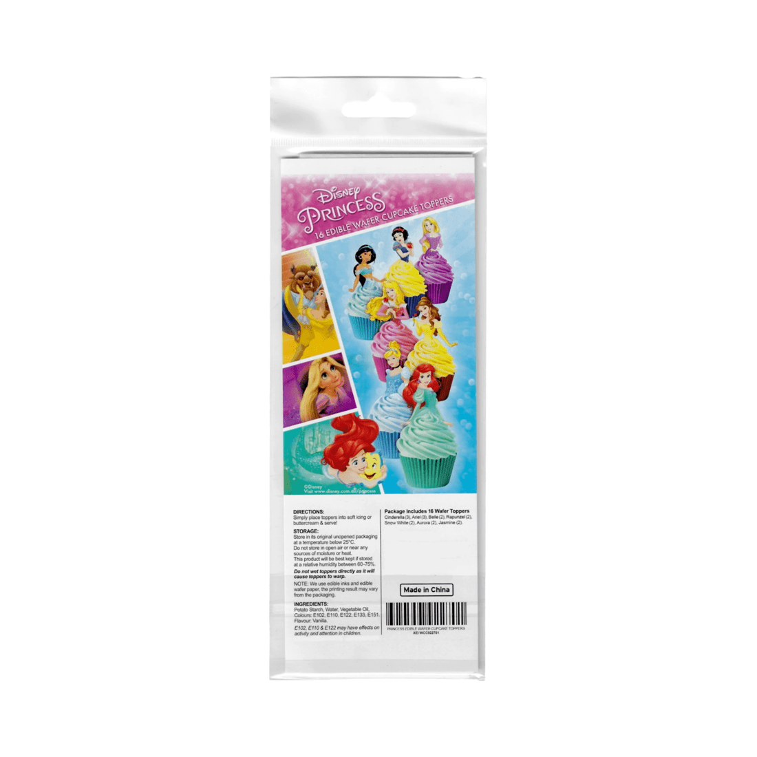 2 Decopac Disney Princess Edible Wafer Cupcake Toppers Pack of 16, 2 of 2