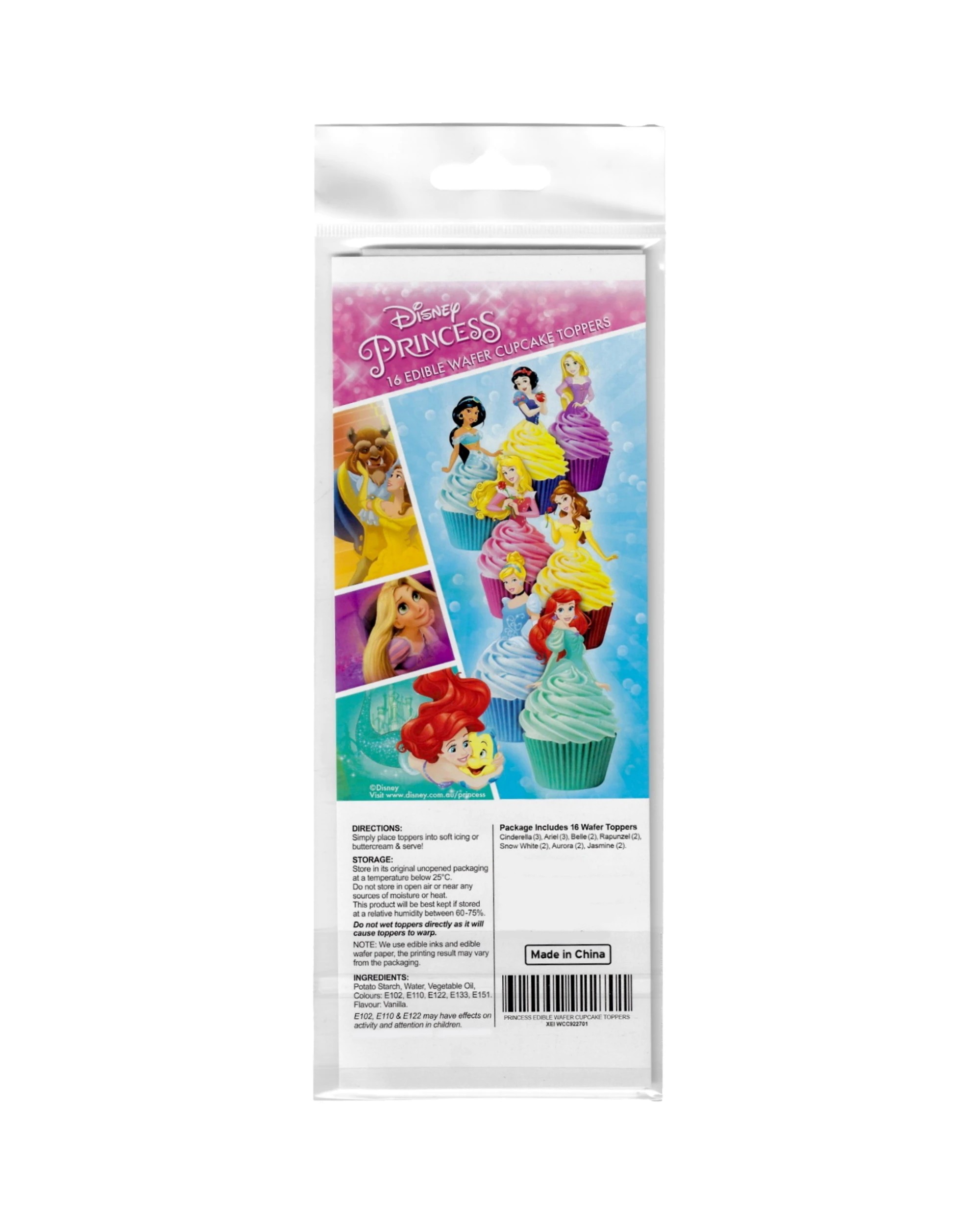 2 Disney Disney Princess Edible Wafer Cupcake Toppers Pack of 16, 2 of 2