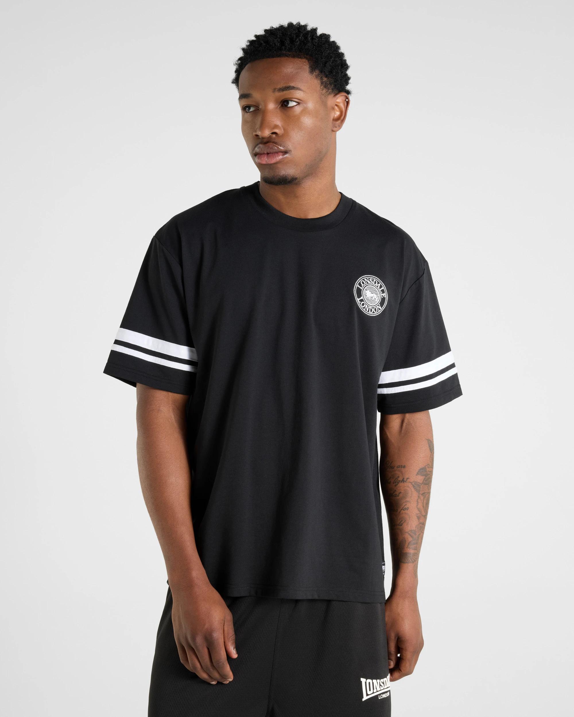 1 Varsity Short Sleeve T-shirt - Lonsdale London BLACK, 1 of 5