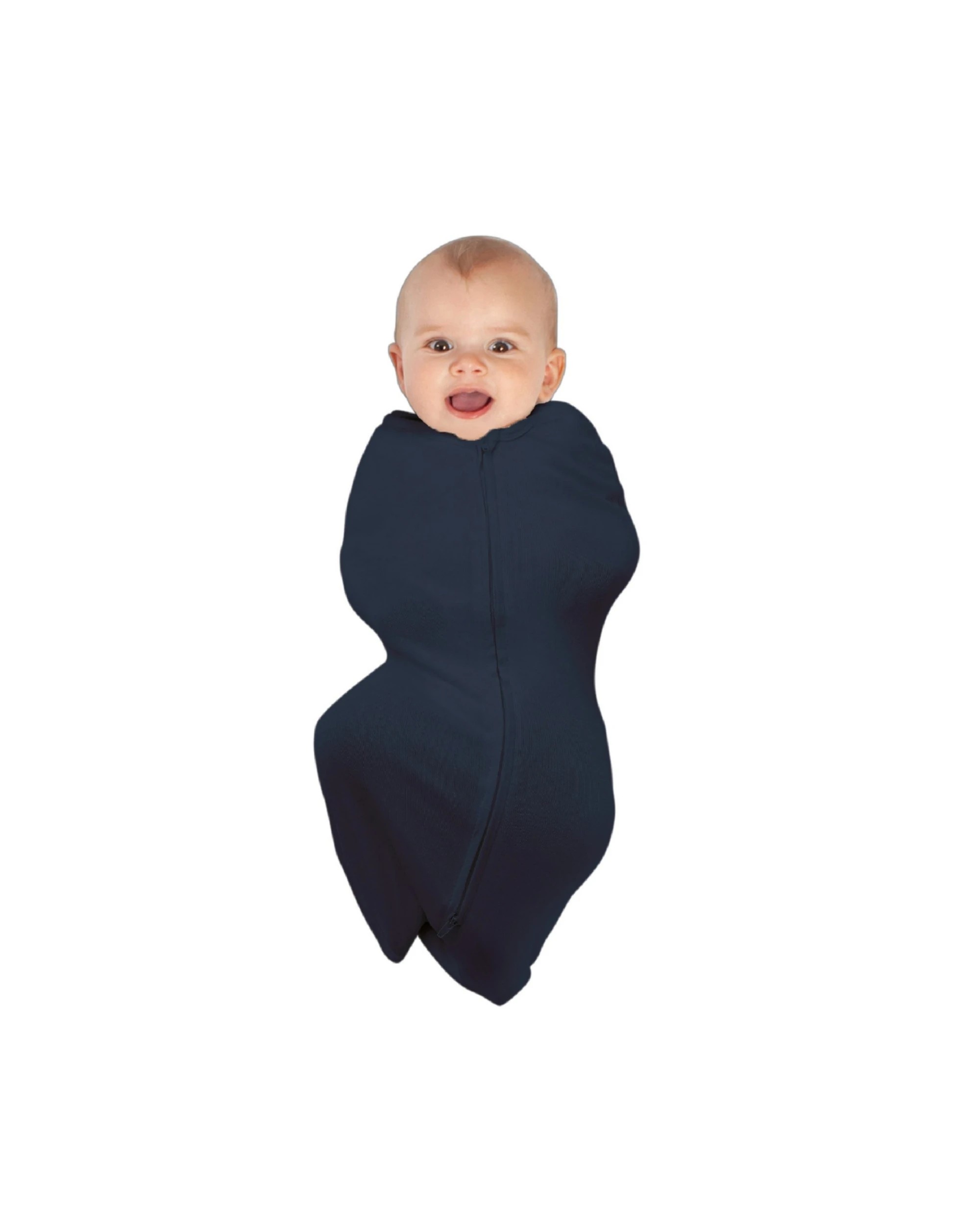 2 Babystudio Swaddlepouch Organic Cotton Large (0-3m) - Navy
 - Blue, 2 of 2