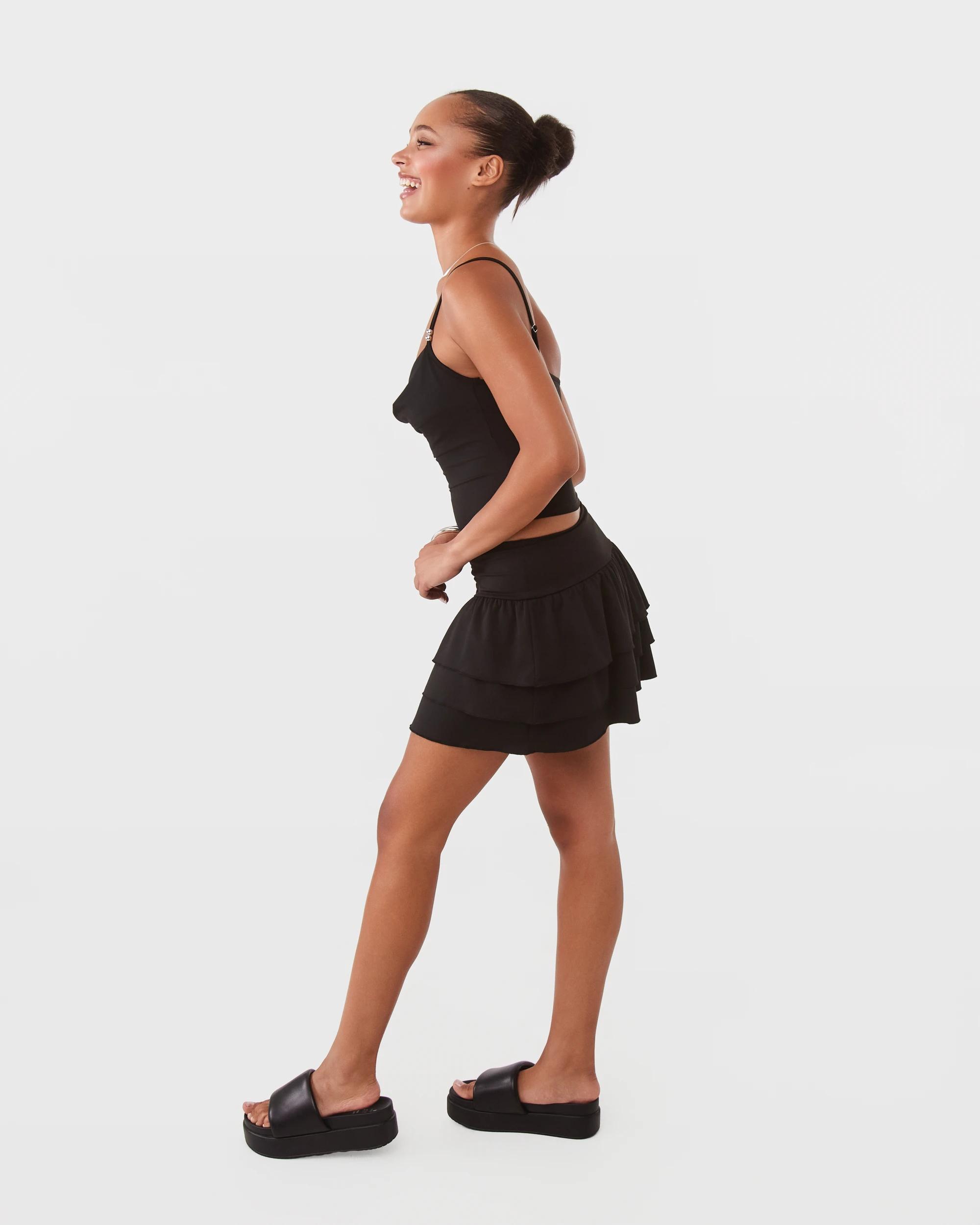 3 Mini Rara Jersey Skirt Black, 3 of 7