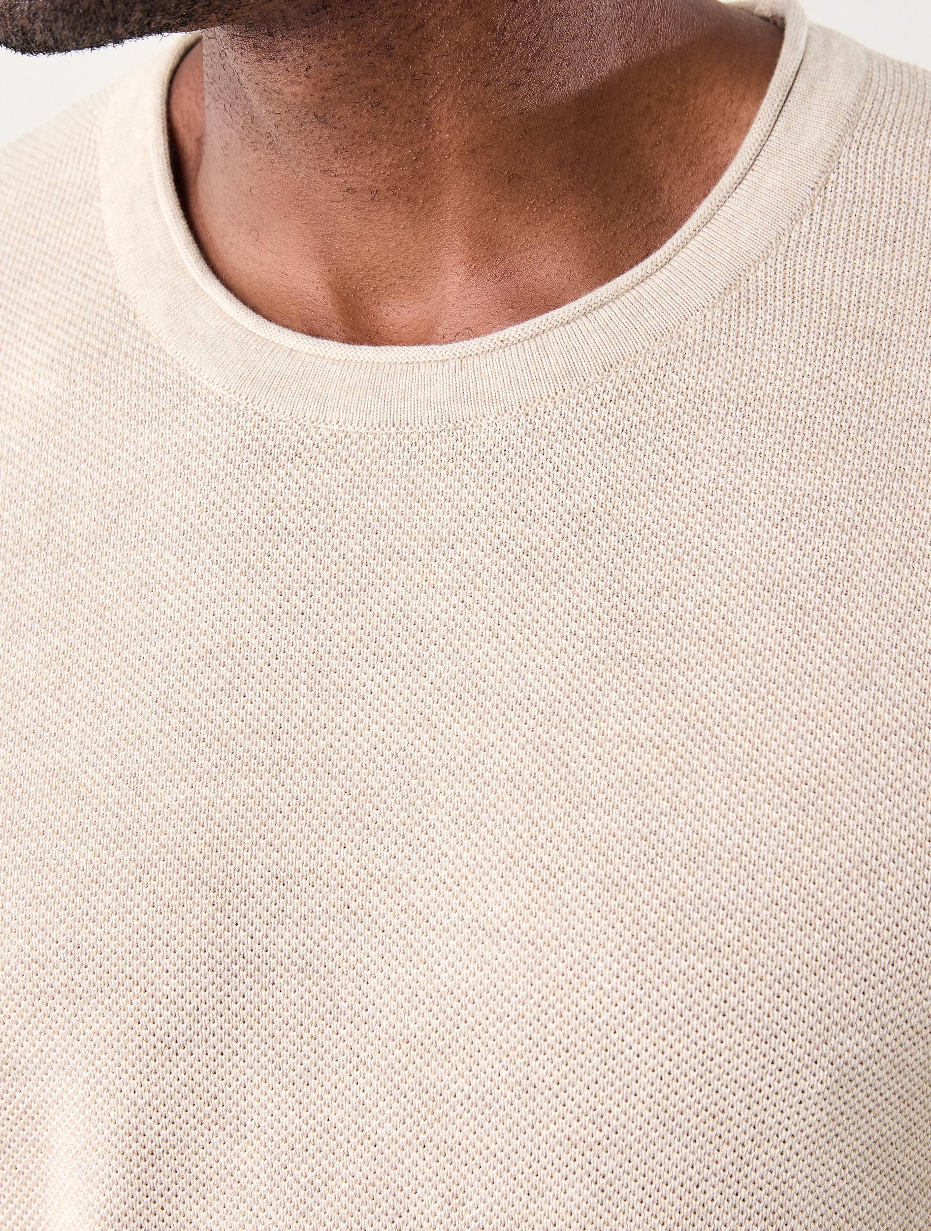 5 Lightweight Textured Knit Jumper Oat Marle, 5 of 6