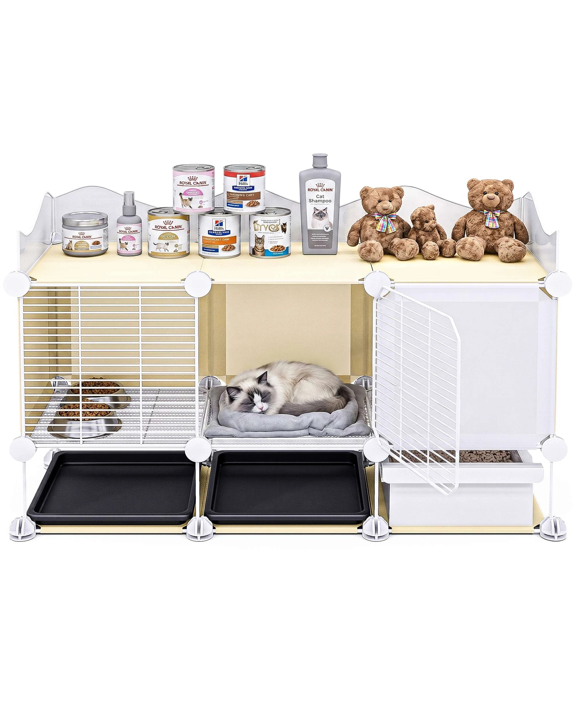 9 Advwin Cat Cage with Cat Litter Box DIY Cat Enclosures Cat Condo House, 9 of 9