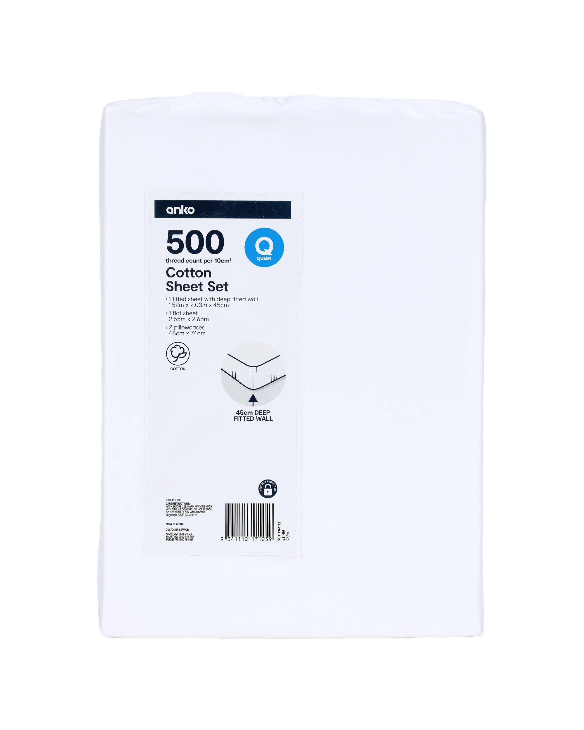 10 500 Thread Count Cotton Sheet Set - Queen Bed, White, 10 of 10