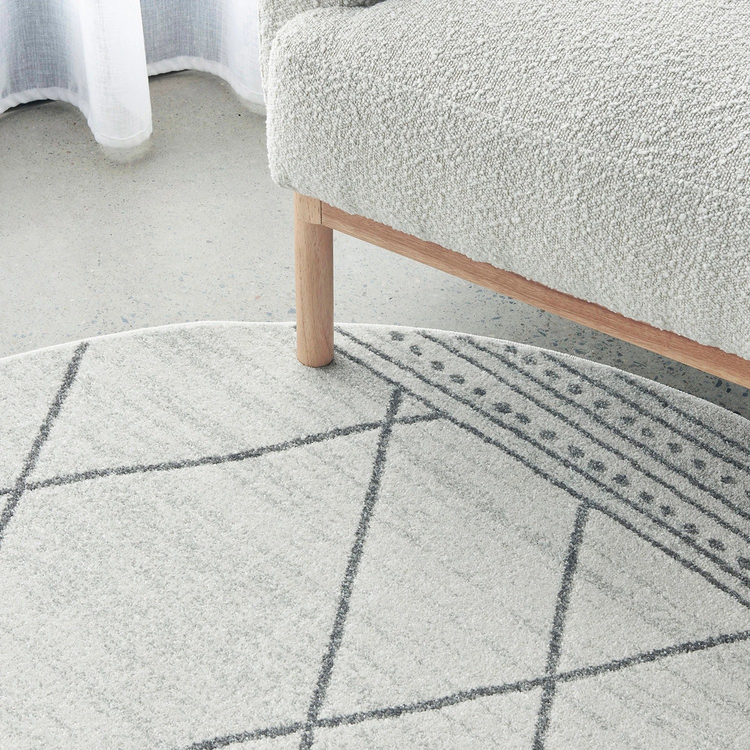 4 Common Ground Rugs Elysium Gina 150x150cm - Small Round Rug - Natural, 4 of 6