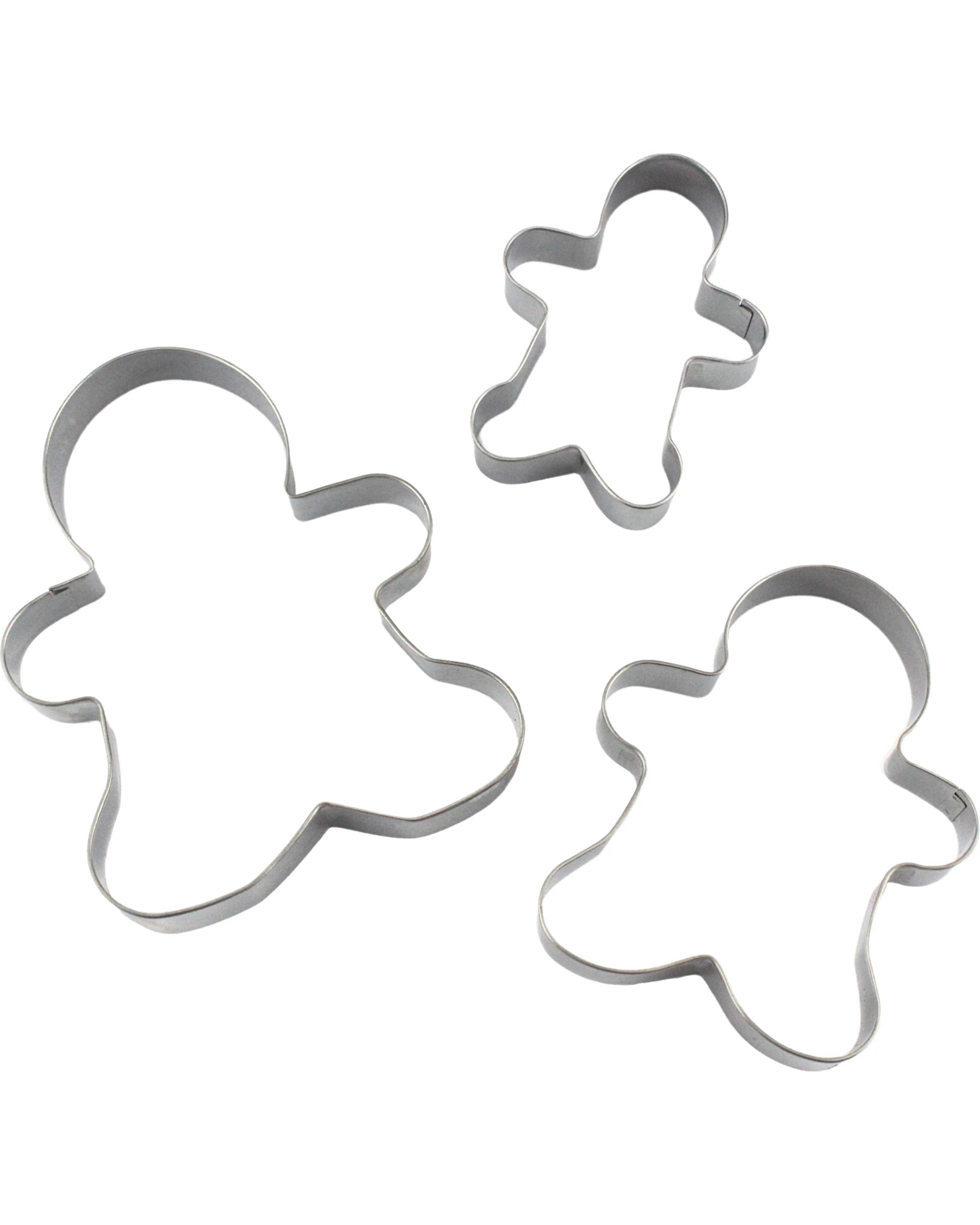 1 Artwrap Gingerbread Cookie Cutters Pack of 3 - Silver, 1 of 3