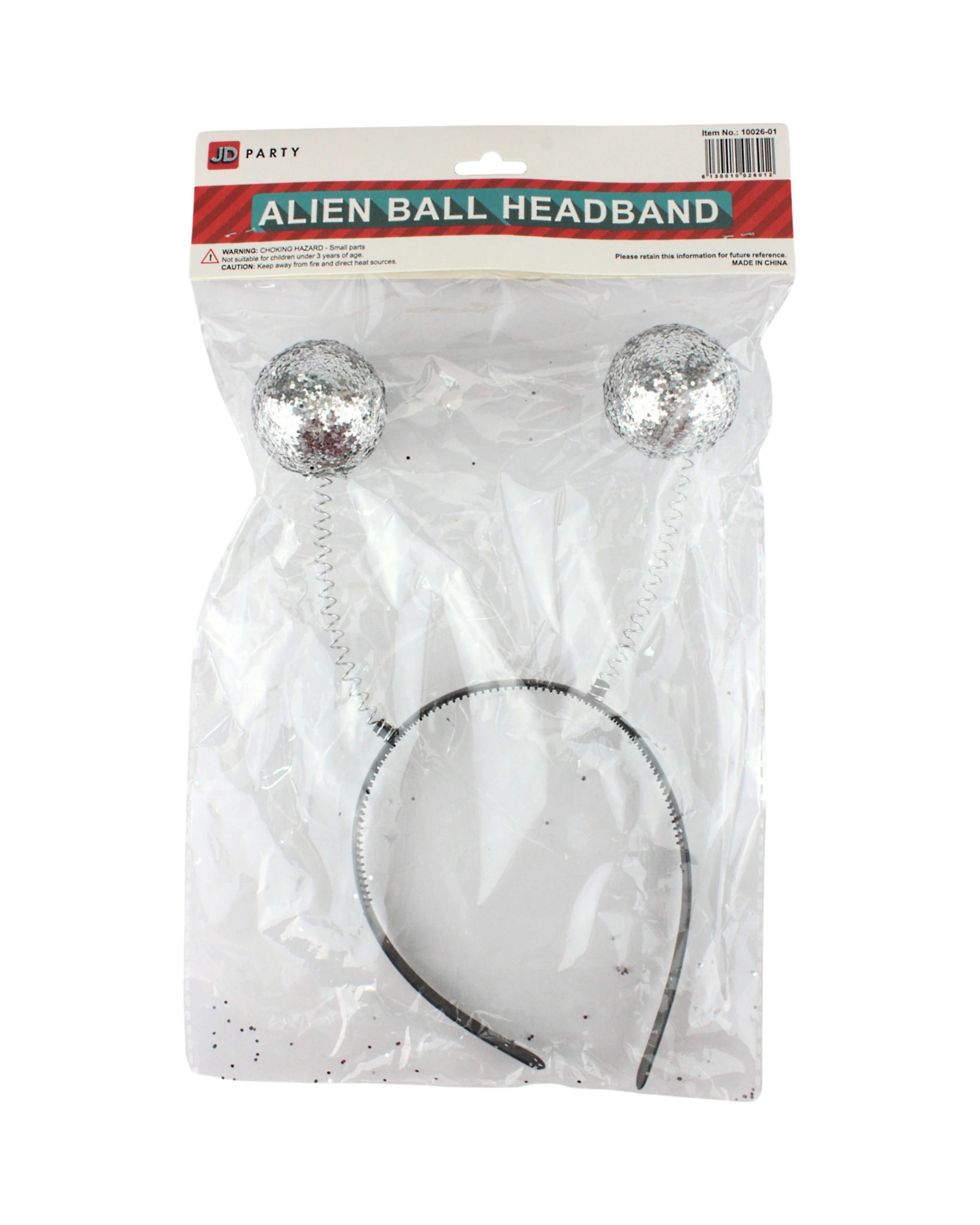 3 JD Party Glitter Alien Antenna Headband - Silver, 3 of 3