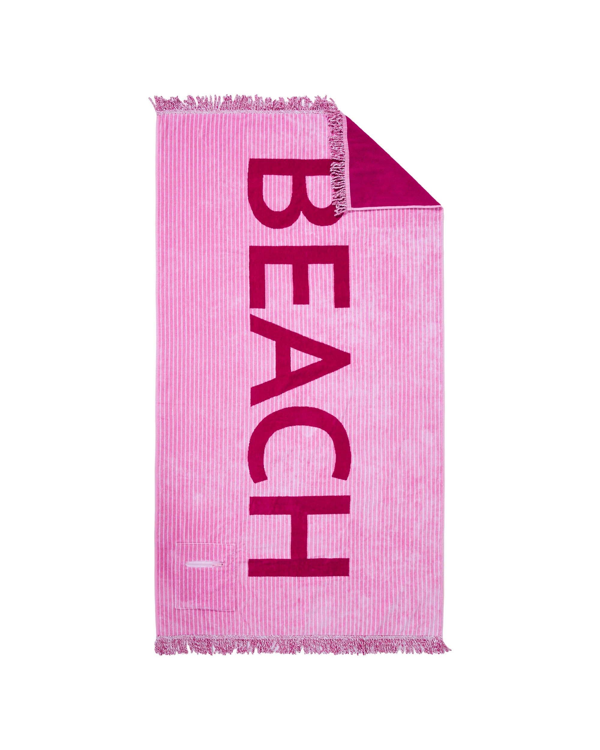 4 Cotton Stripe Extra Large Beach Towel - Pink, 4 of 6