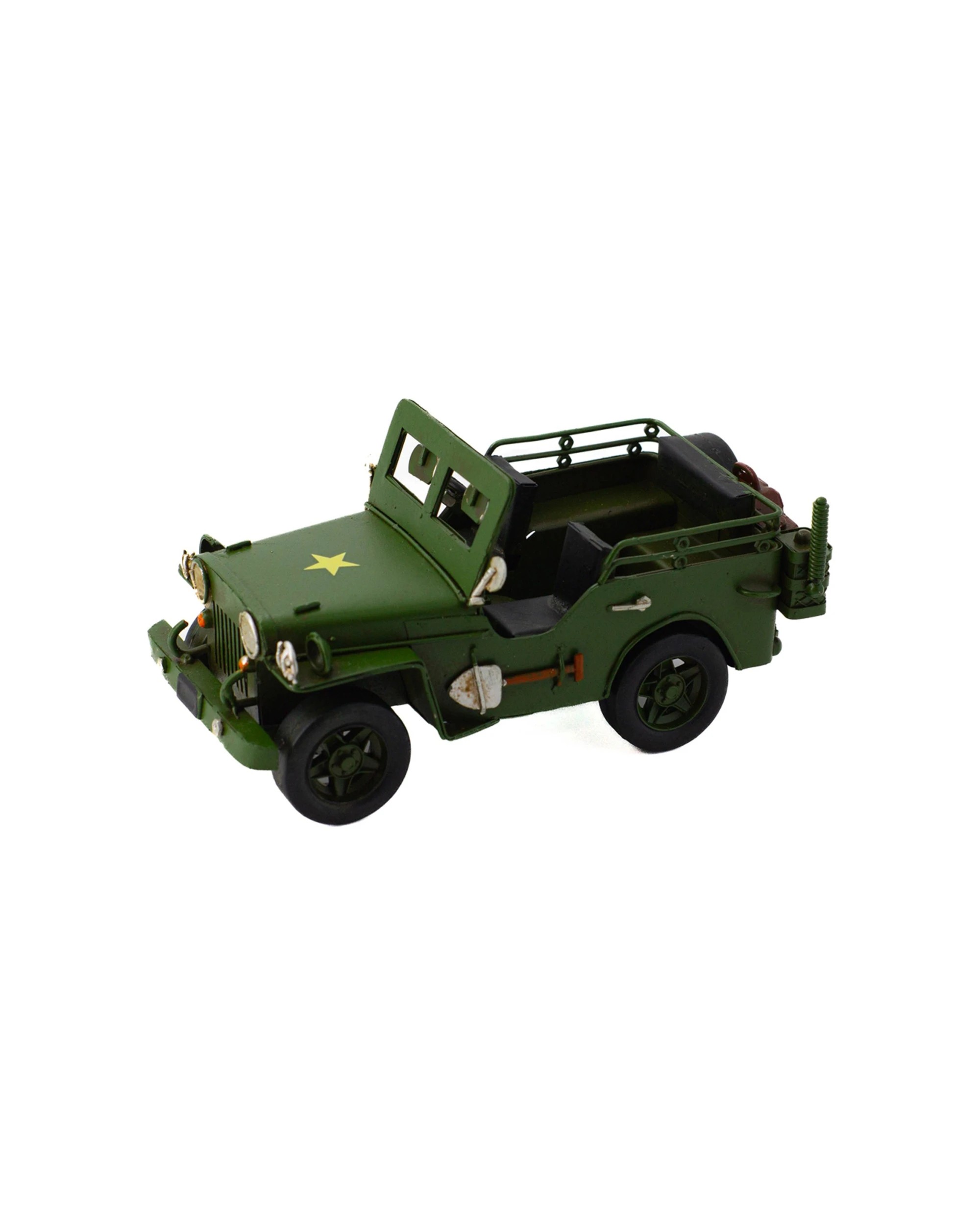 1 BOYLE Army Jeep Metal Display Ornament Home Decor 17cm Handmade - Green, 1 of 6