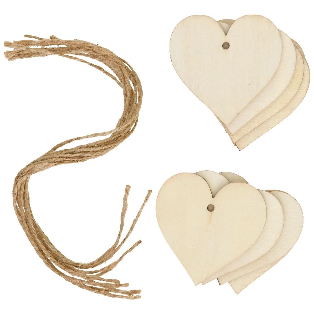 2 Born Wooden Heart Swing Tags 10 Pack, 2 of 2