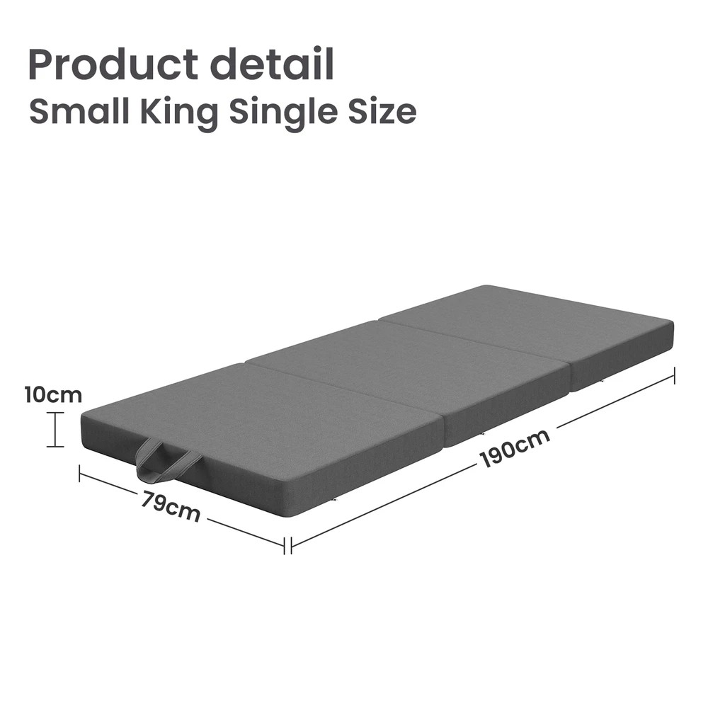 2 BedStory Folding Mattress Small King Single Trifold Mattress Firm Support Foam Washable - King Single Bed - Black, 2 of 6