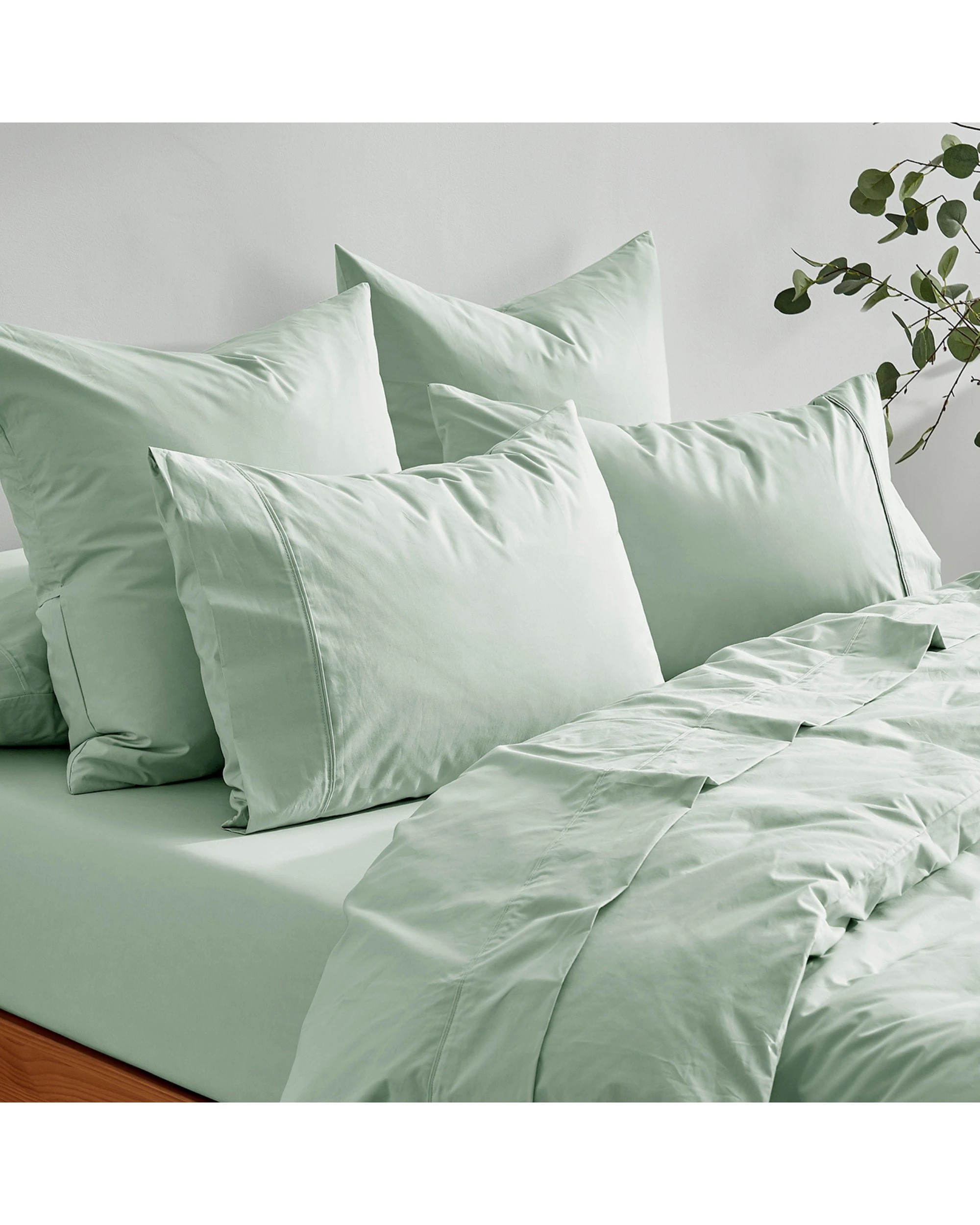 7 Dreamaker 300TC Cotton Percale Sheet Set - King Bed - Sage, 7 of 9