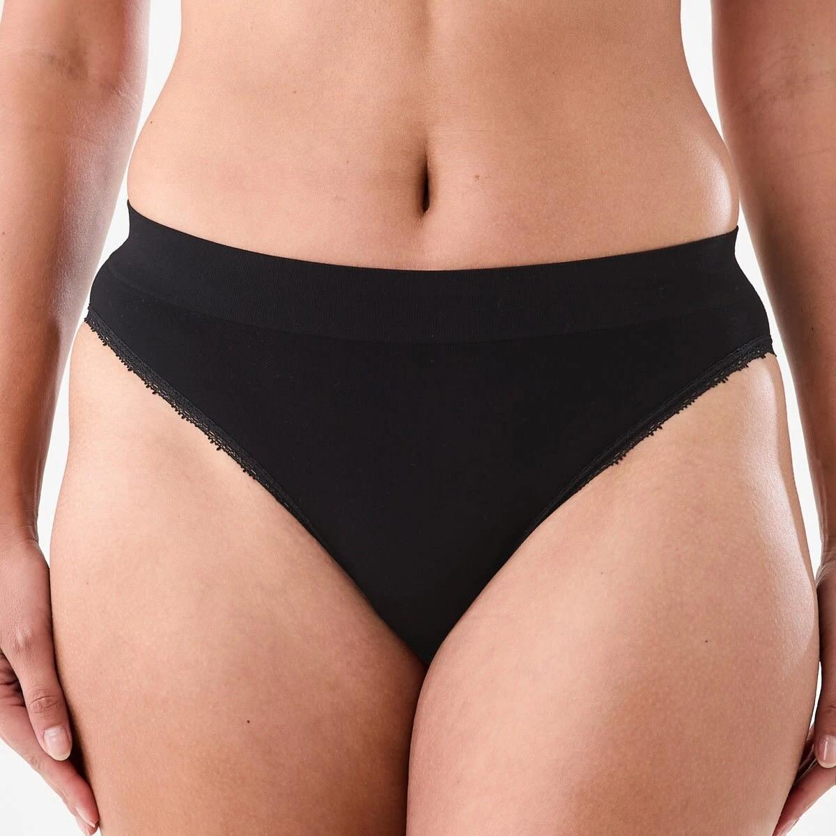 6 3 Pack Seamfree Bamboo Lace Bikini Briefs BLACK, BLACK, BLACK, 6 of 9