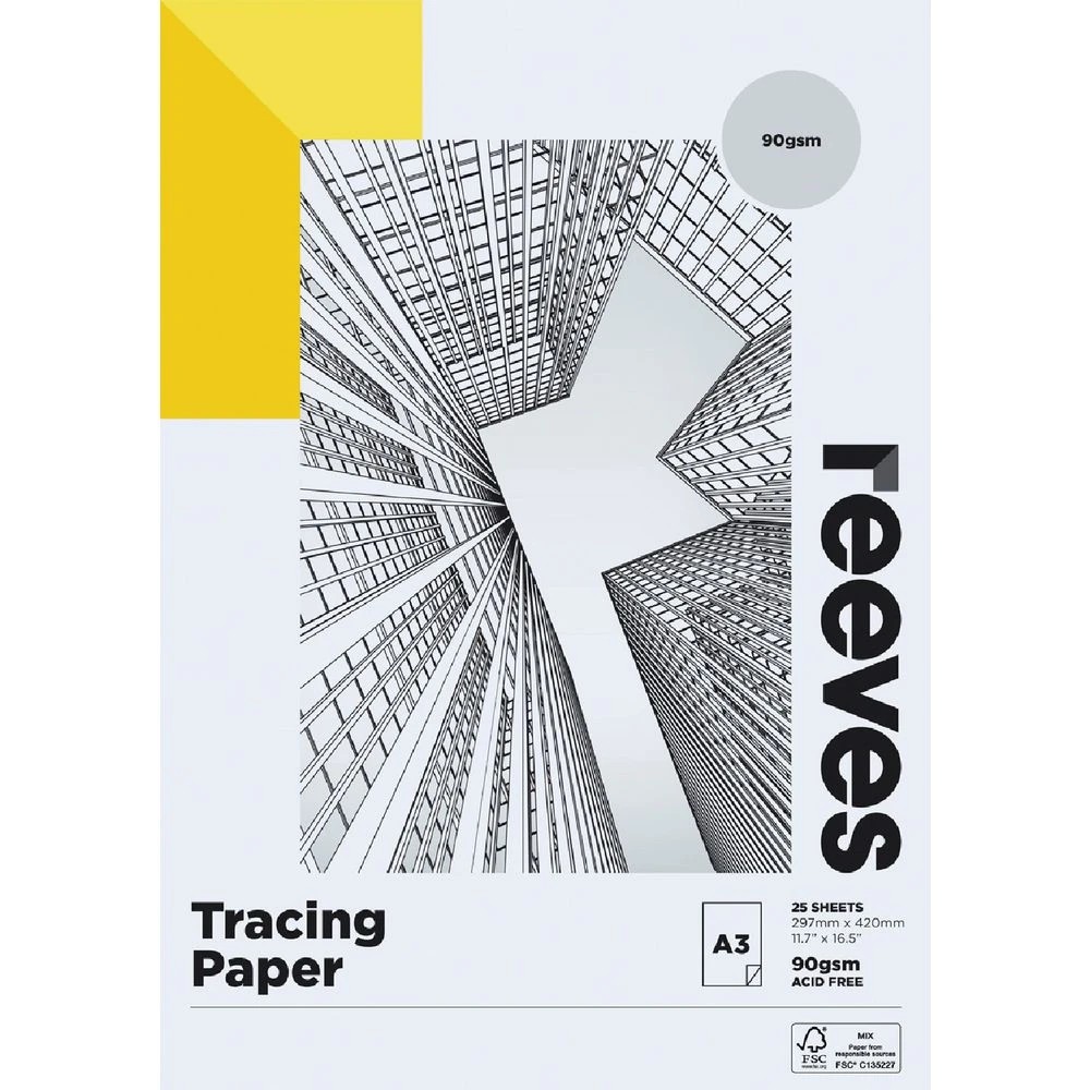 1 Reeves Tracing Pad 90gsm 25 Sheets A3, 1 of 1