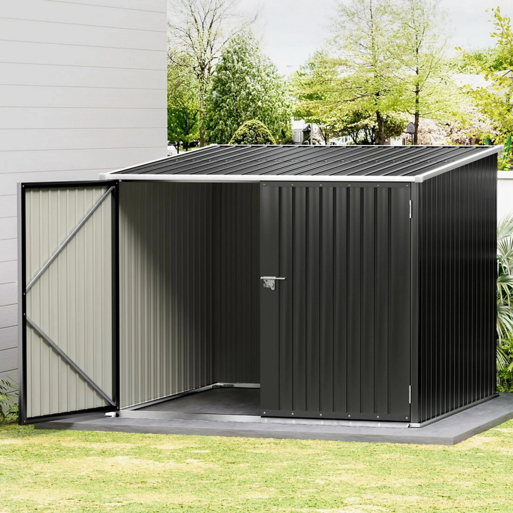 2 Giantz Garden Shed Sheds Outdoor Storage Tool Workshop House Shelter - Black, 2 of 7