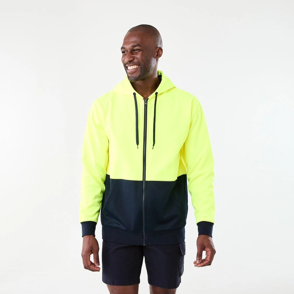 1 Hi-Visibility Zip Through Hoodie Yellow, 1 of 6