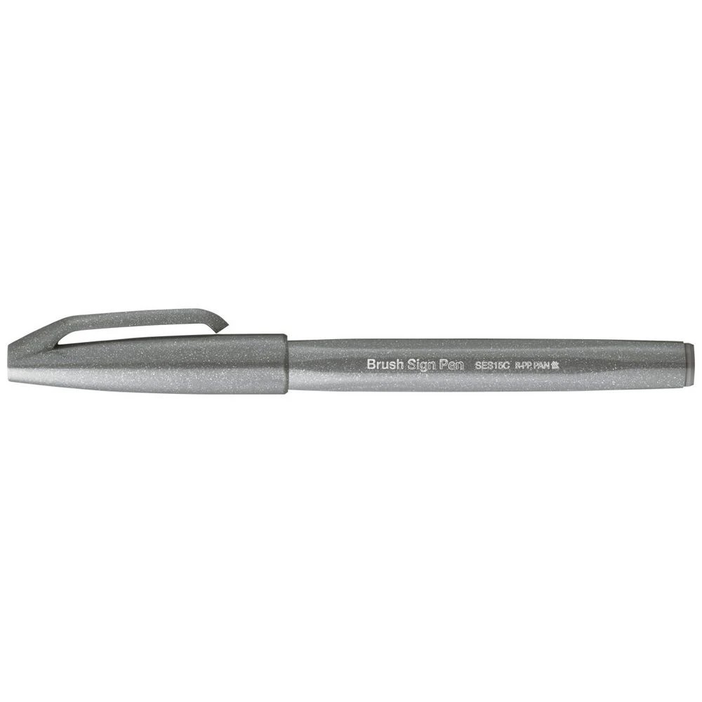 1 Pentel SES15C Sign Brush Pen Grey, 1 of 1