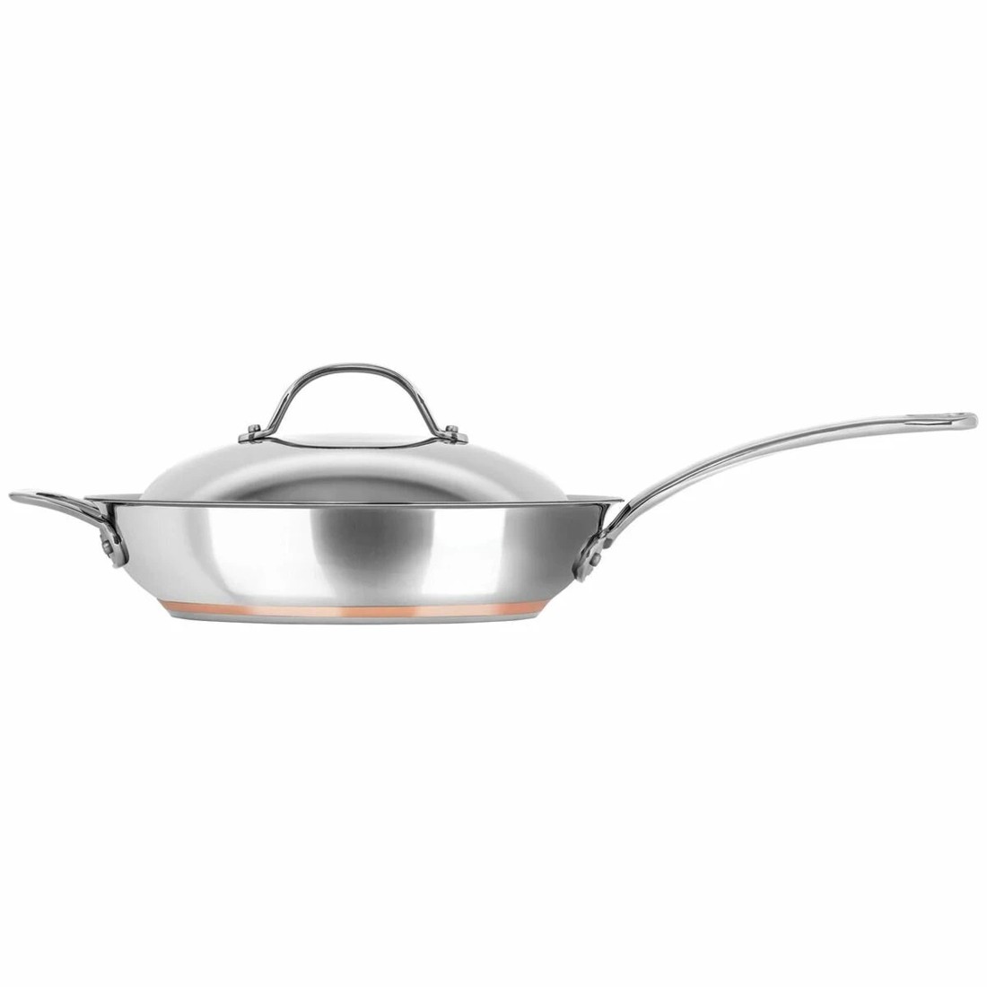 1 Chasseur Le Cuivre 28 x 6.5cm Saut Pan with Lid and Helper Handle, 1 of 2