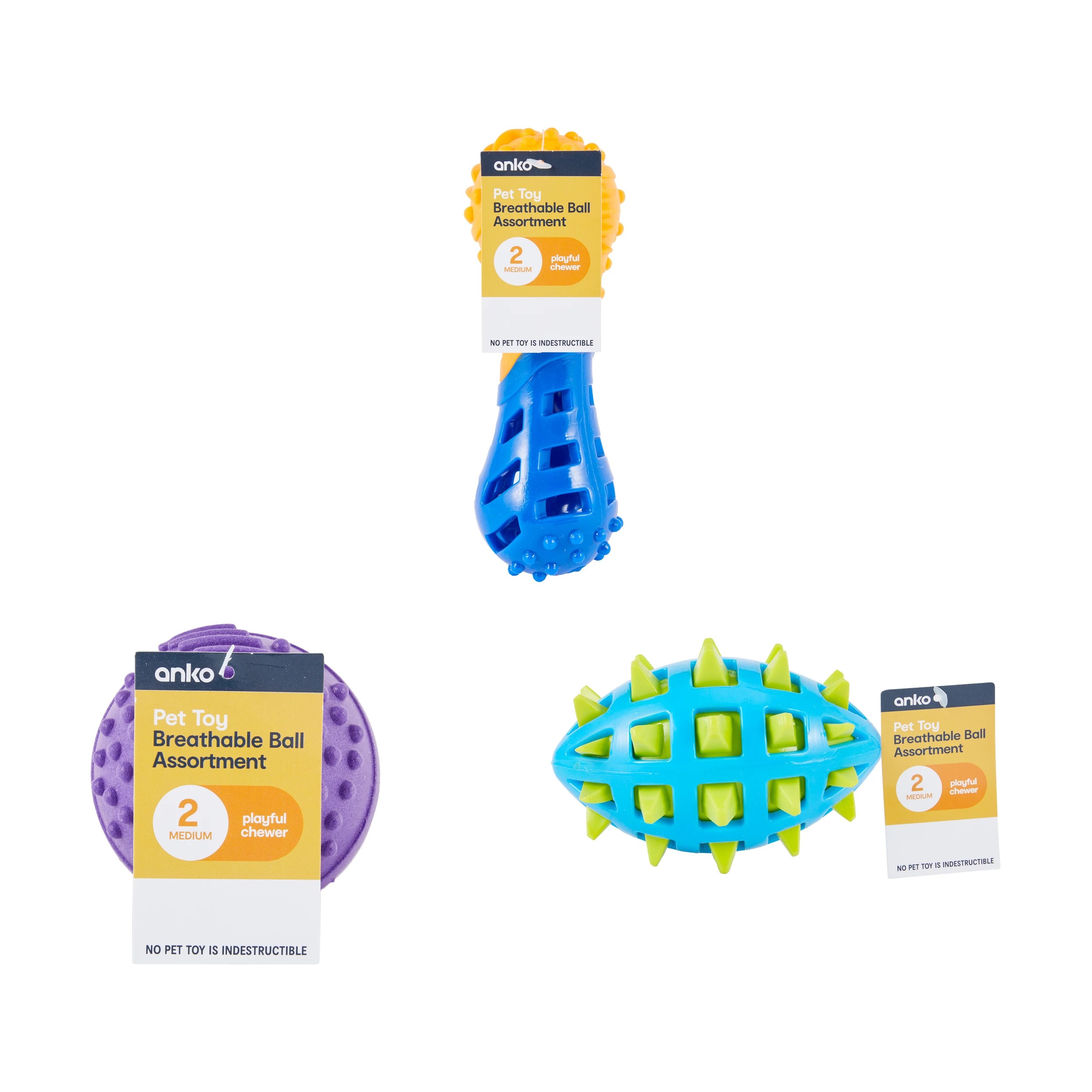 3 Pet Toy Breathable Ball - Assorted, 3 of 3