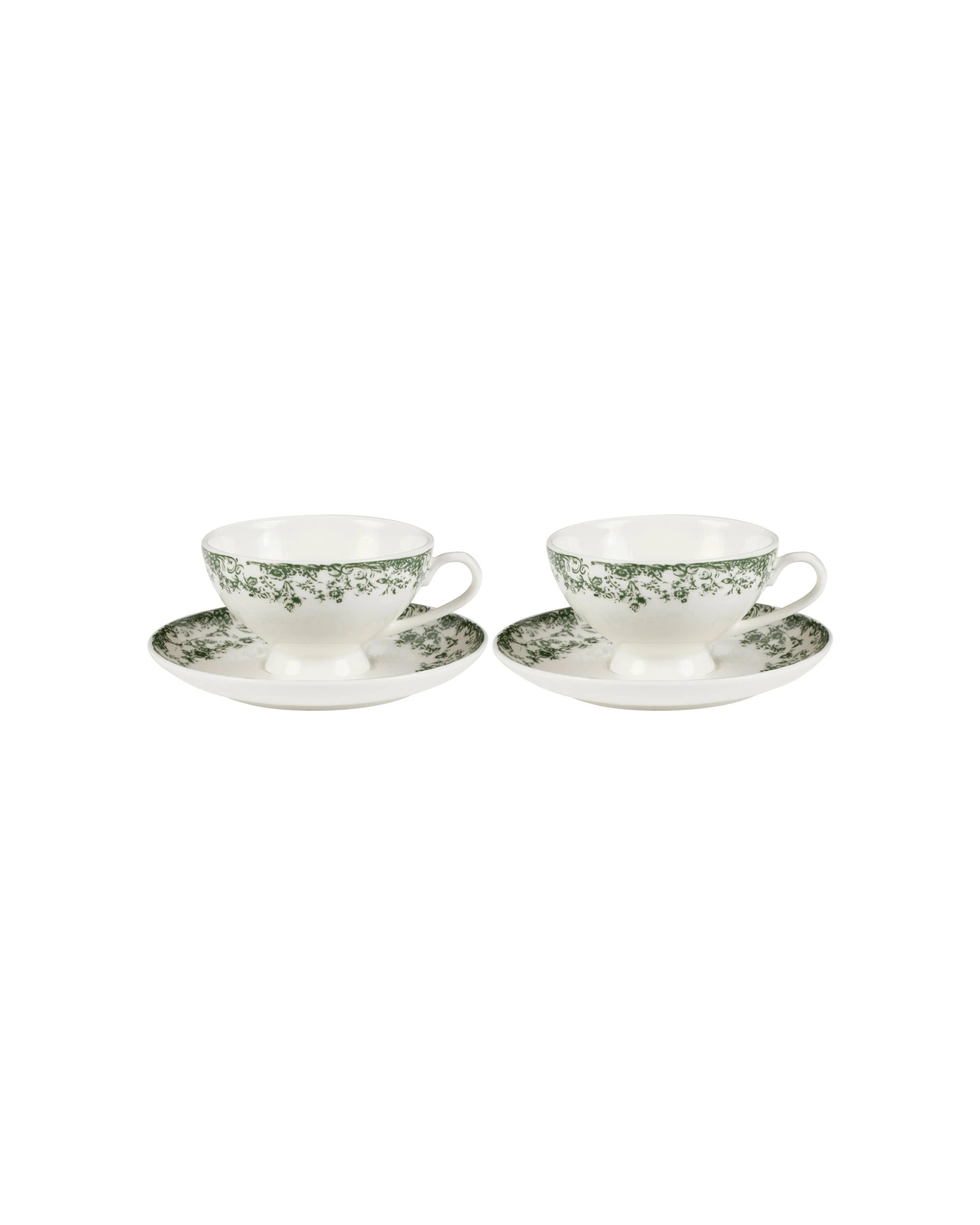 1 Casa Domani 2pc Rosetta Demi Cup & Saucer 90ML Durable Porcelain Set - Green, 1 of 4