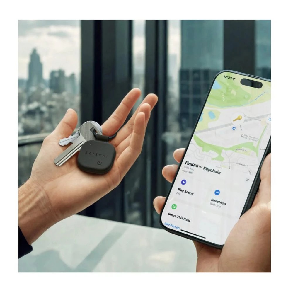 4 Satechi FindAll Vegan Leather Keychain Black, 4 of 4