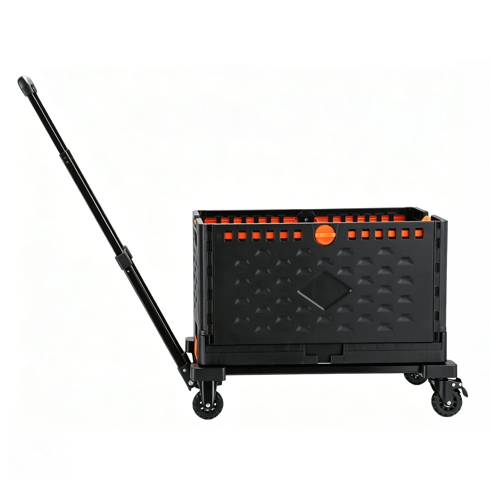 4 Ausway 3-in-1 Foldable Shopping Cart Trolley Rolling Utility Grocery Crate Box Hand Truck, 100kg Capacity, 4 of 6