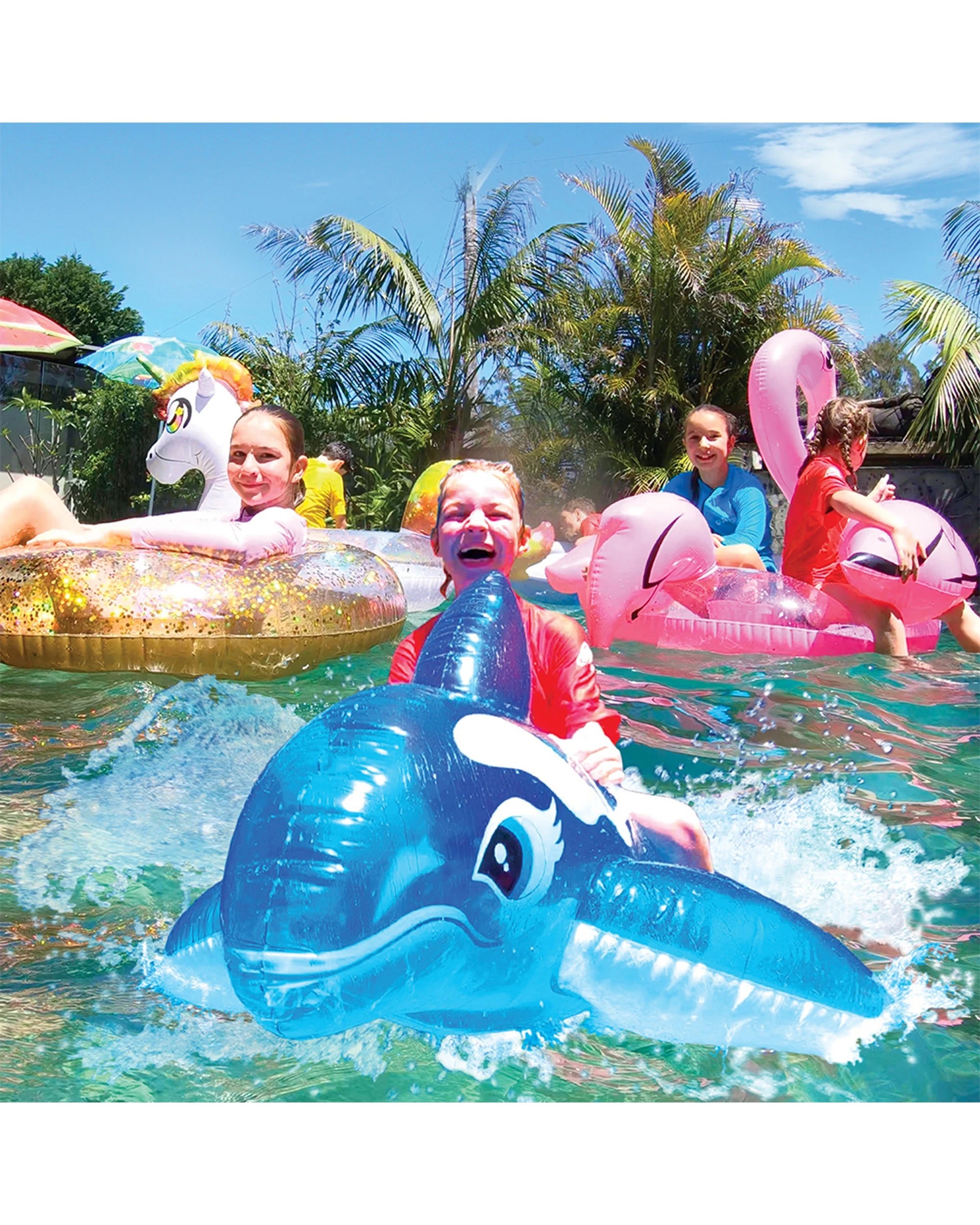 3 Land & Sea Bling Unicorn Ring Inflatable - Gold, 3 of 3