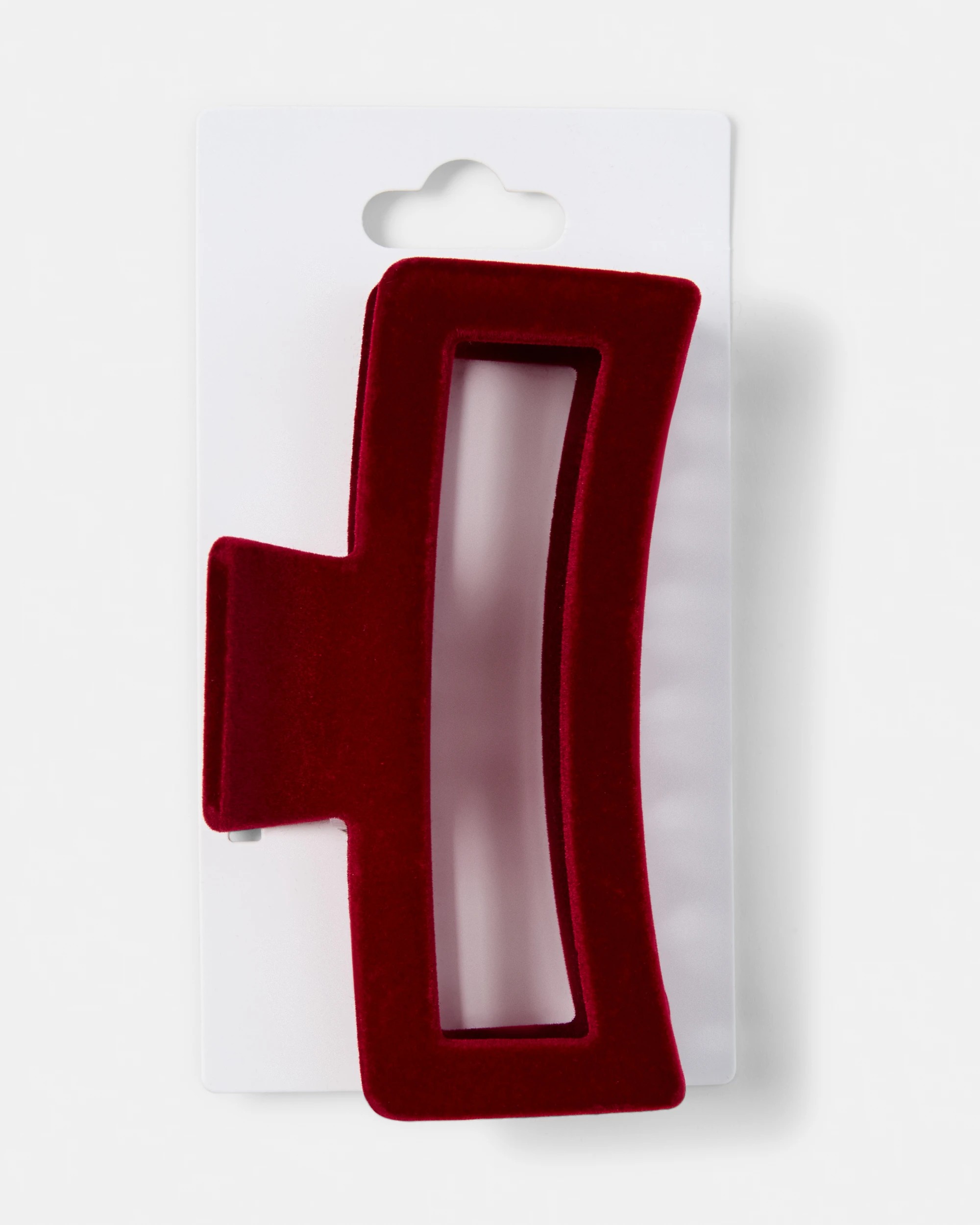 4 Red Velvet Rectangle Claw Hair Clip, 4 of 4
