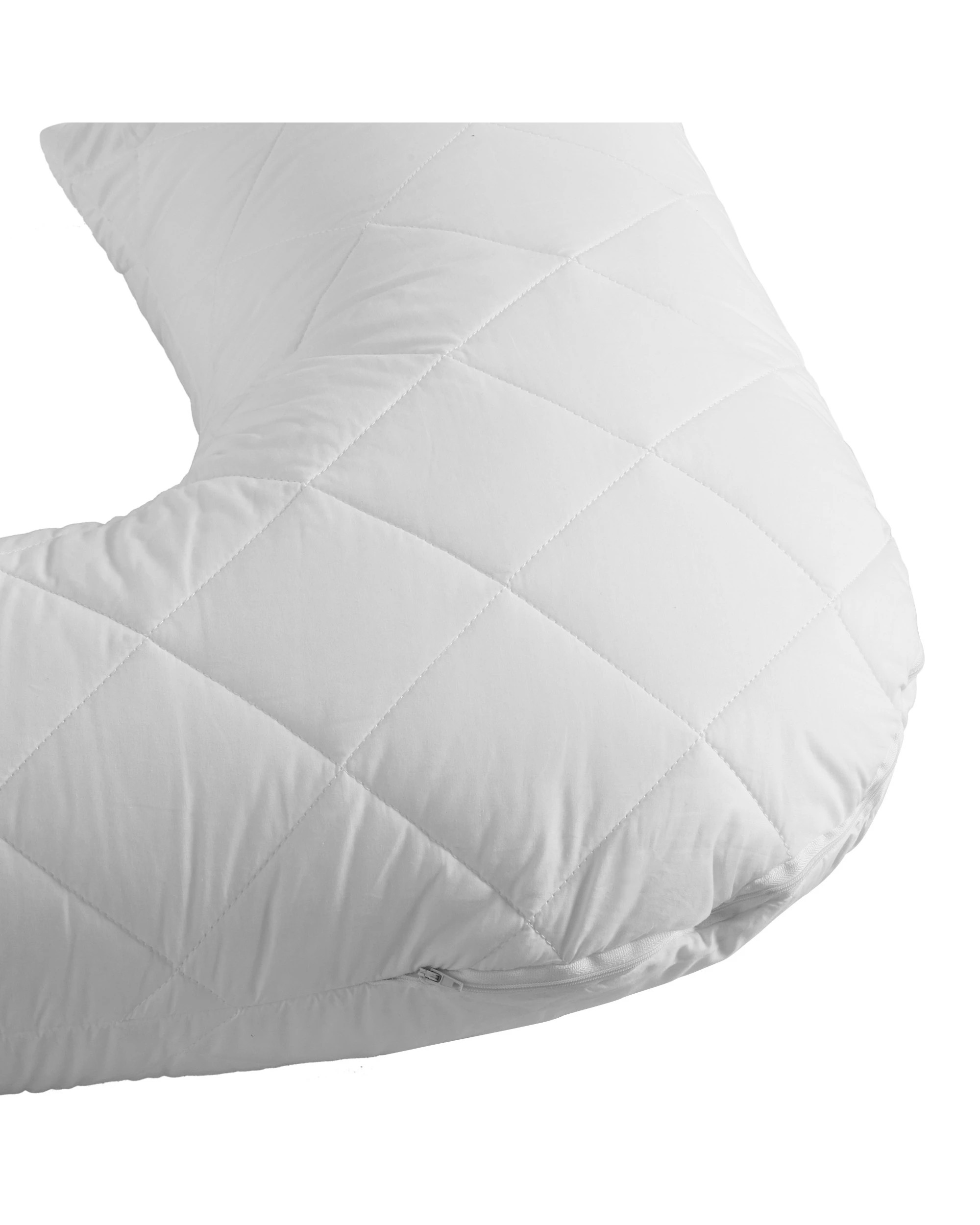 4 Dreamaker Cotton Cover Quilted Pillow Protector V Shape - White, 4 of 5
